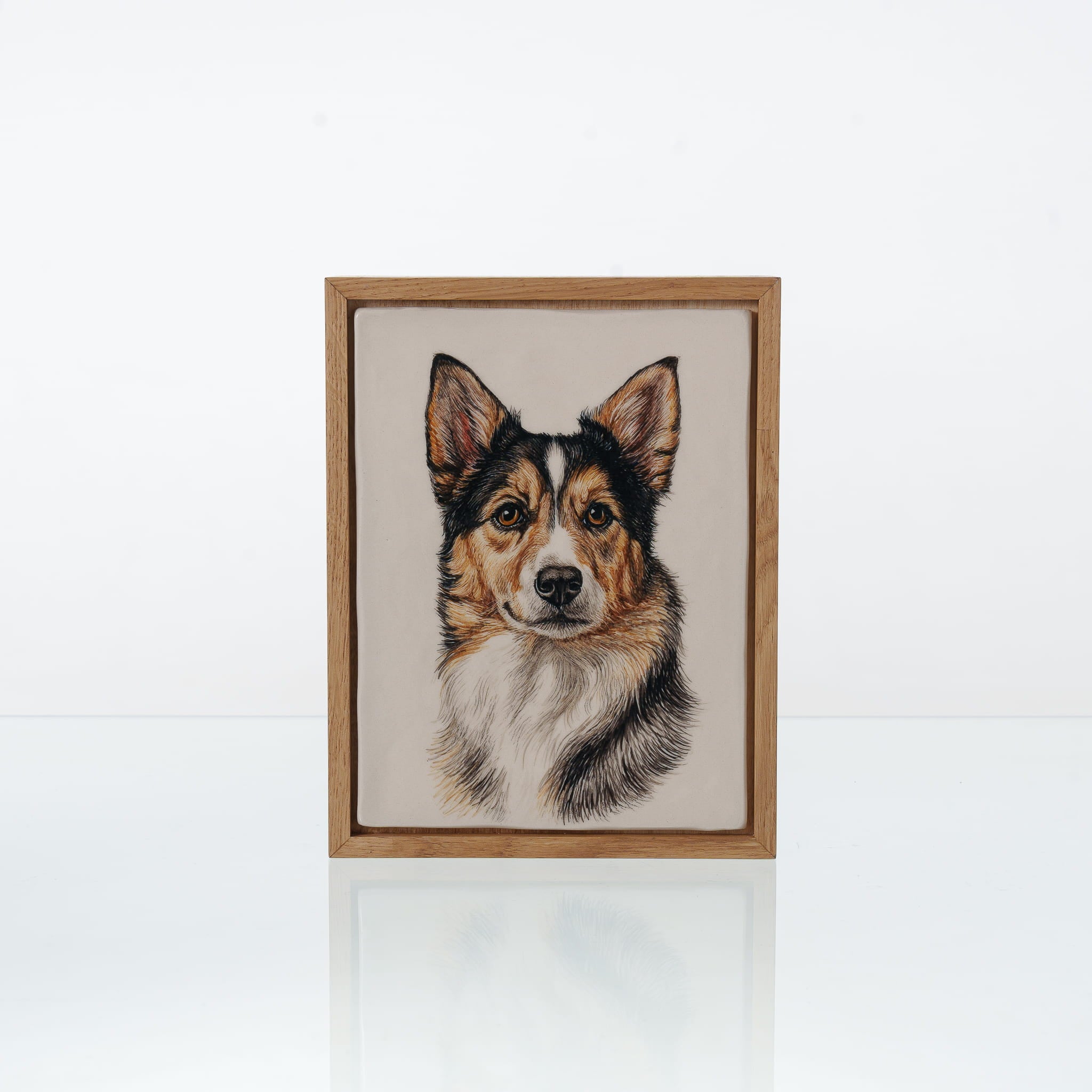 Pulvis Art Urns Custom Pet Urn - Moment In Time - Hand Decorated Ceramic Tile | Wall Mounted | Frame Urn