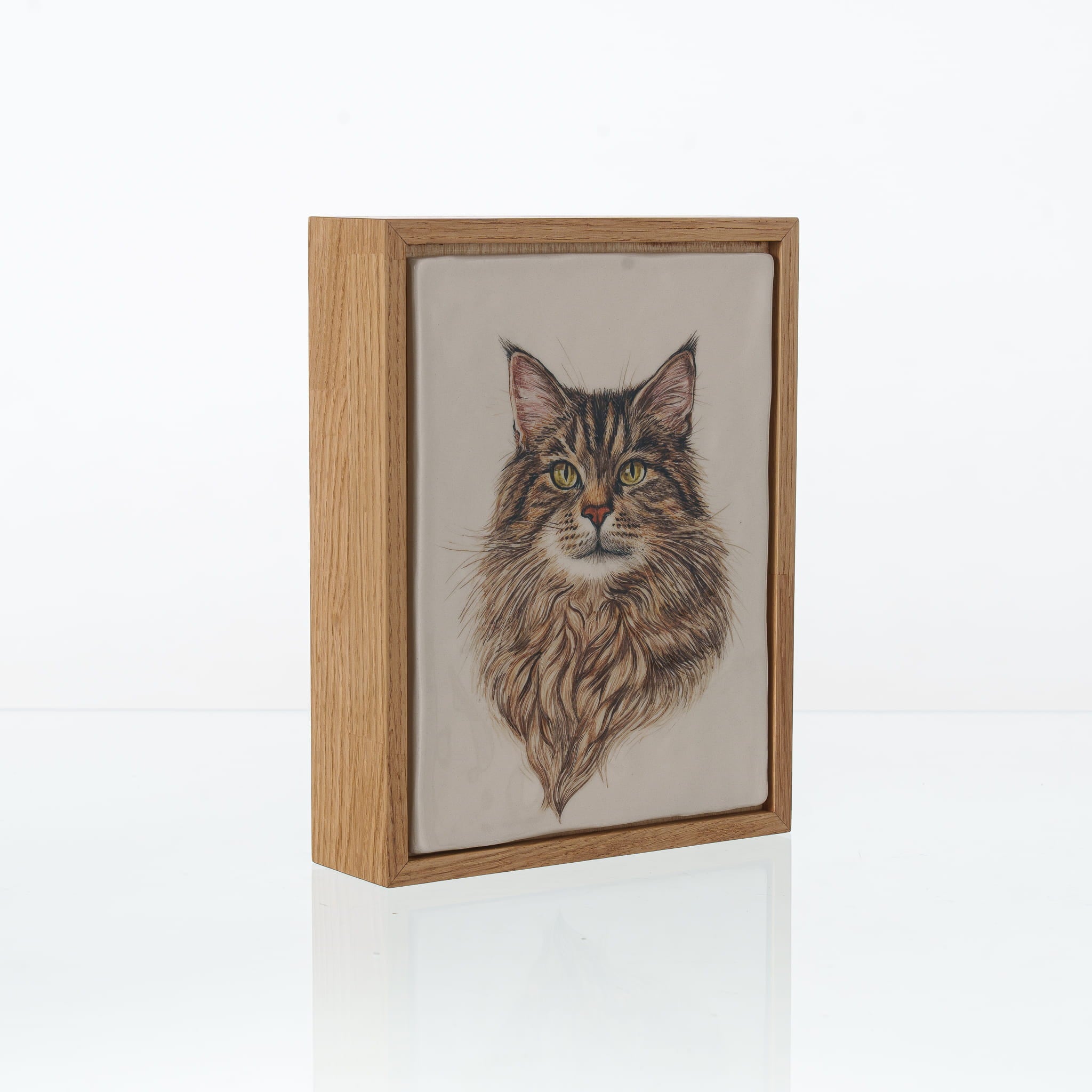 Pulvis Art Urns Custom Pet Urn - Moment In Time - Hand Decorated Ceramic Tile | Wall Mounted | Frame Urn