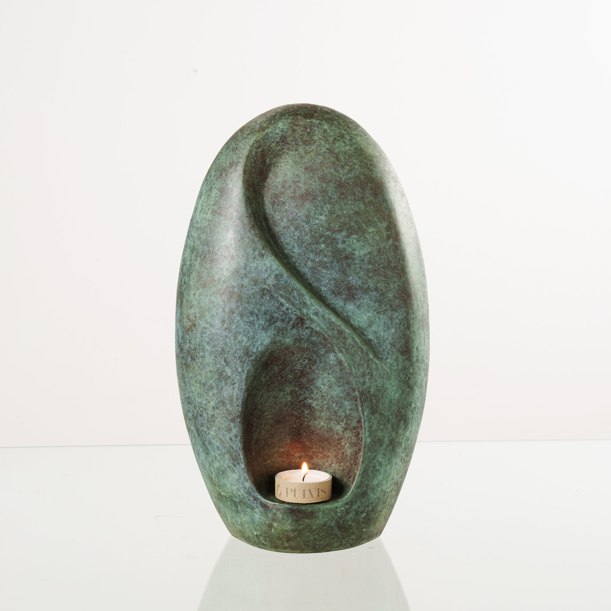 Pulvis Art Urns Exclusive Urn Cast Bronze Cremation Urn "Eternity" - Green Patina | Exclusive Bronze Urn