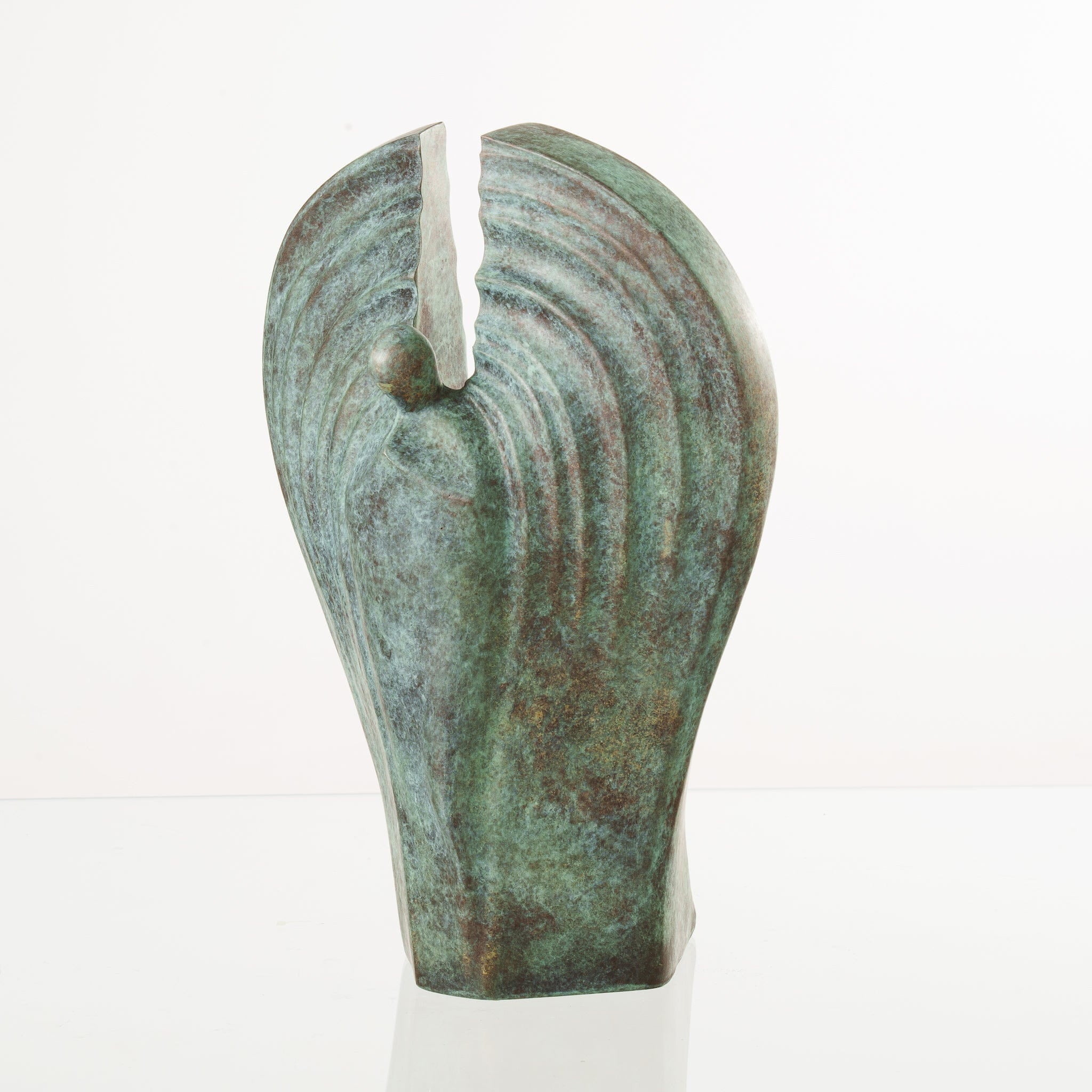 Pulvis Art Urns Exclusive Urn Cast Bronze Cremation Urn "Guardian" - Green Patina | Exclusive Bronze Urn