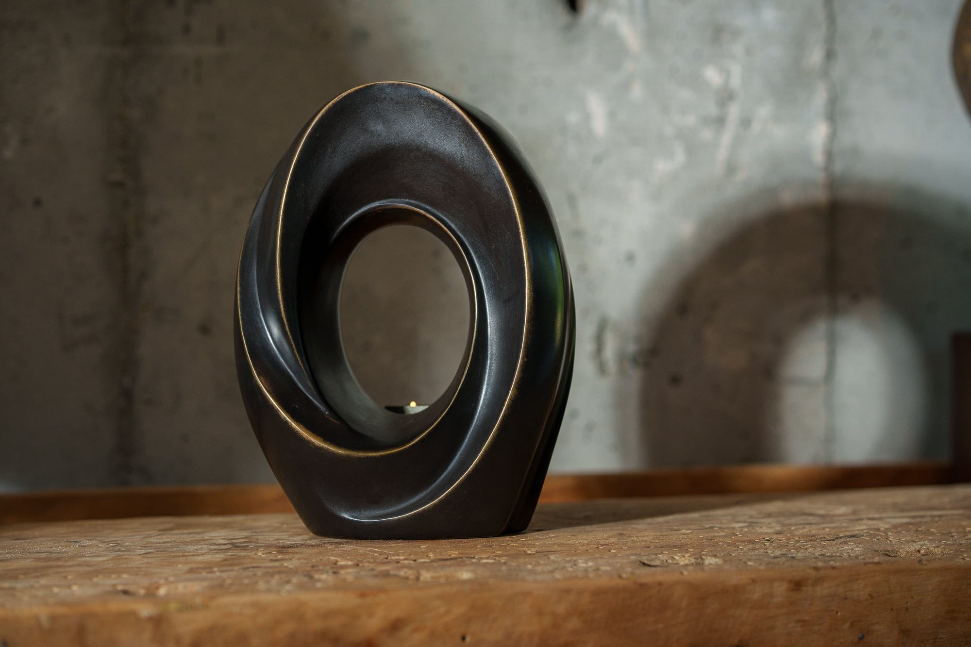 Pulvis Art Urns Exclusive Urn Cast Bronze Cremation Urn "The Passage" - Dark Patina | Exclusive Bronze Urn