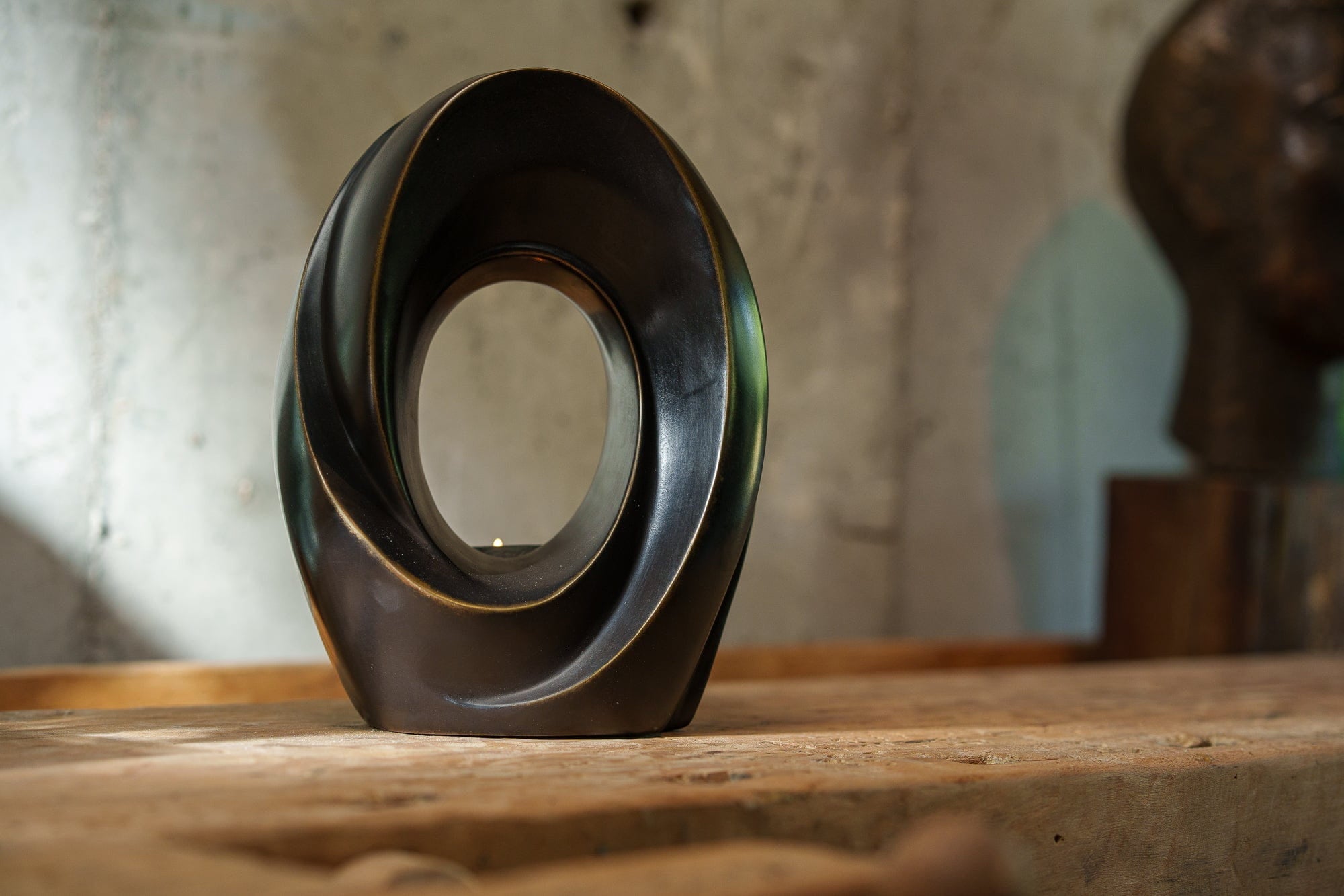 Pulvis Art Urns Exclusive Urn Cast Bronze Cremation Urn "The Passage" - Dark Patina | Exclusive Bronze Urn