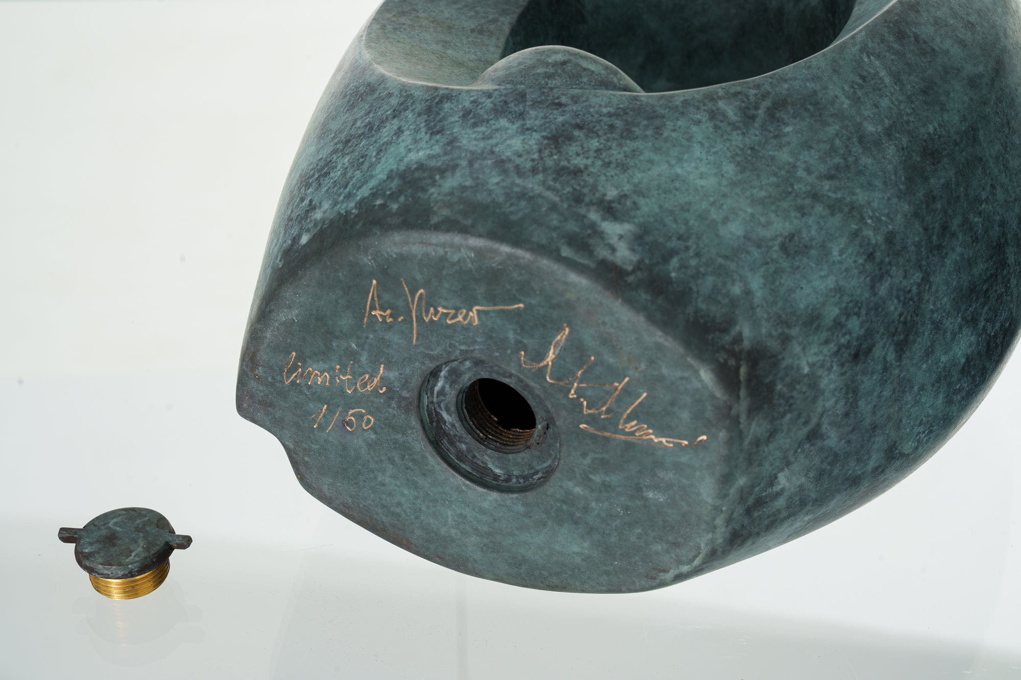 Pulvis Art Urns Exclusive Urn Cast Bronze Cremation Urn "The Passage" - Green Patina | Exclusive Bronze Urn