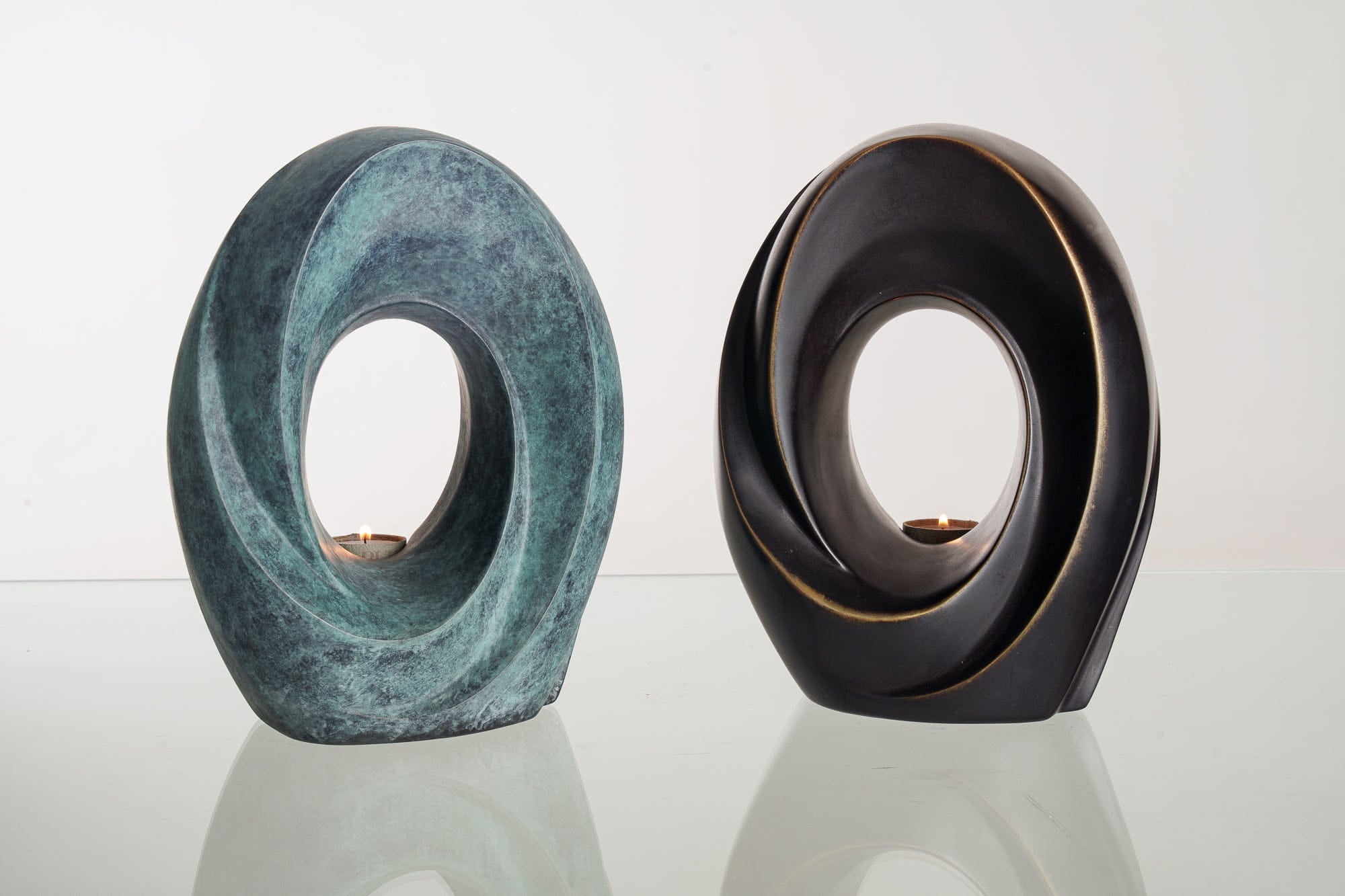 Pulvis Art Urns Exclusive Urn Cast Bronze Cremation Urn "The Passage" - Green Patina | Exclusive Bronze Urn