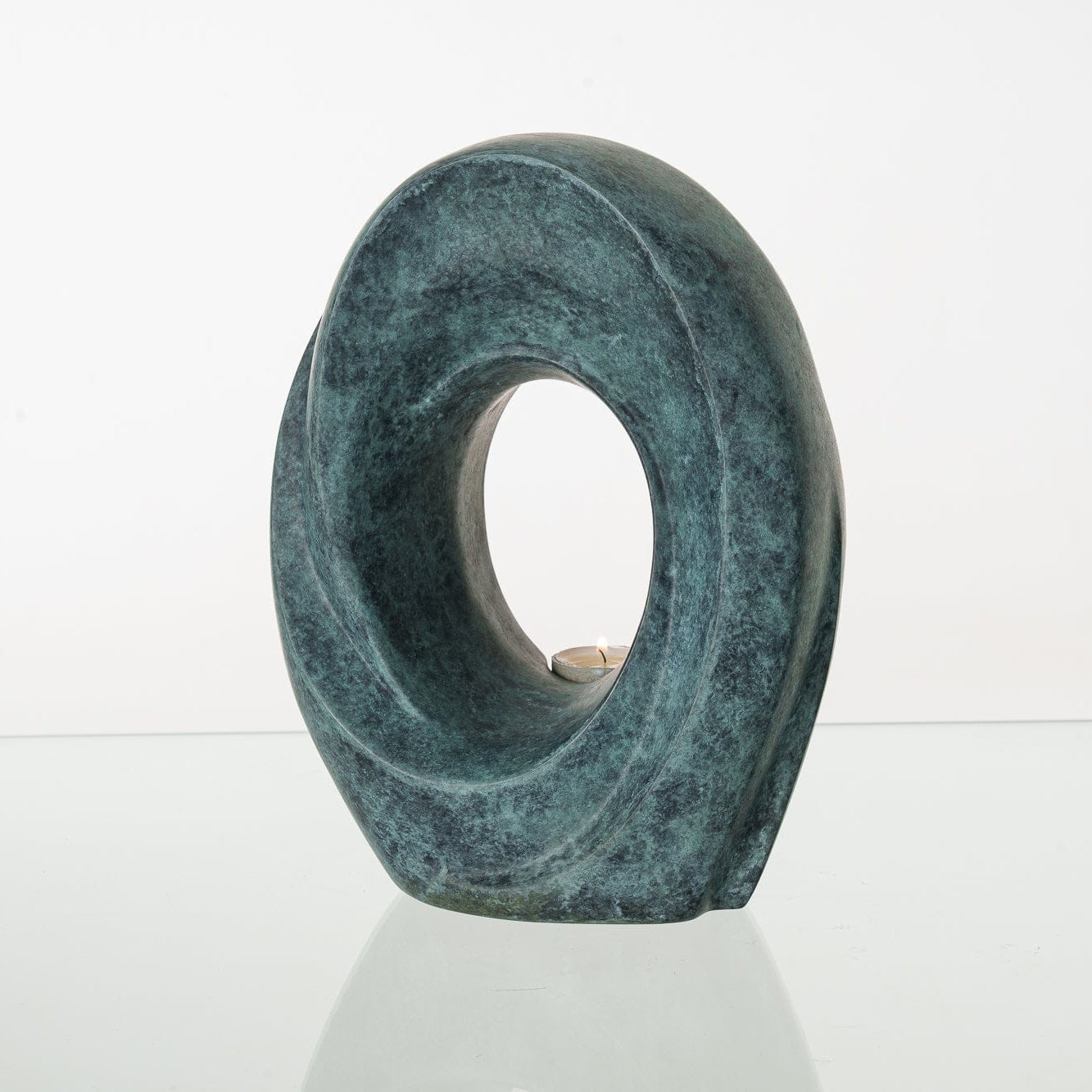 Pulvis Art Urns Exclusive Urn Cast Bronze Cremation Urn "The Passage" - Green Patina | Exclusive Bronze Urn