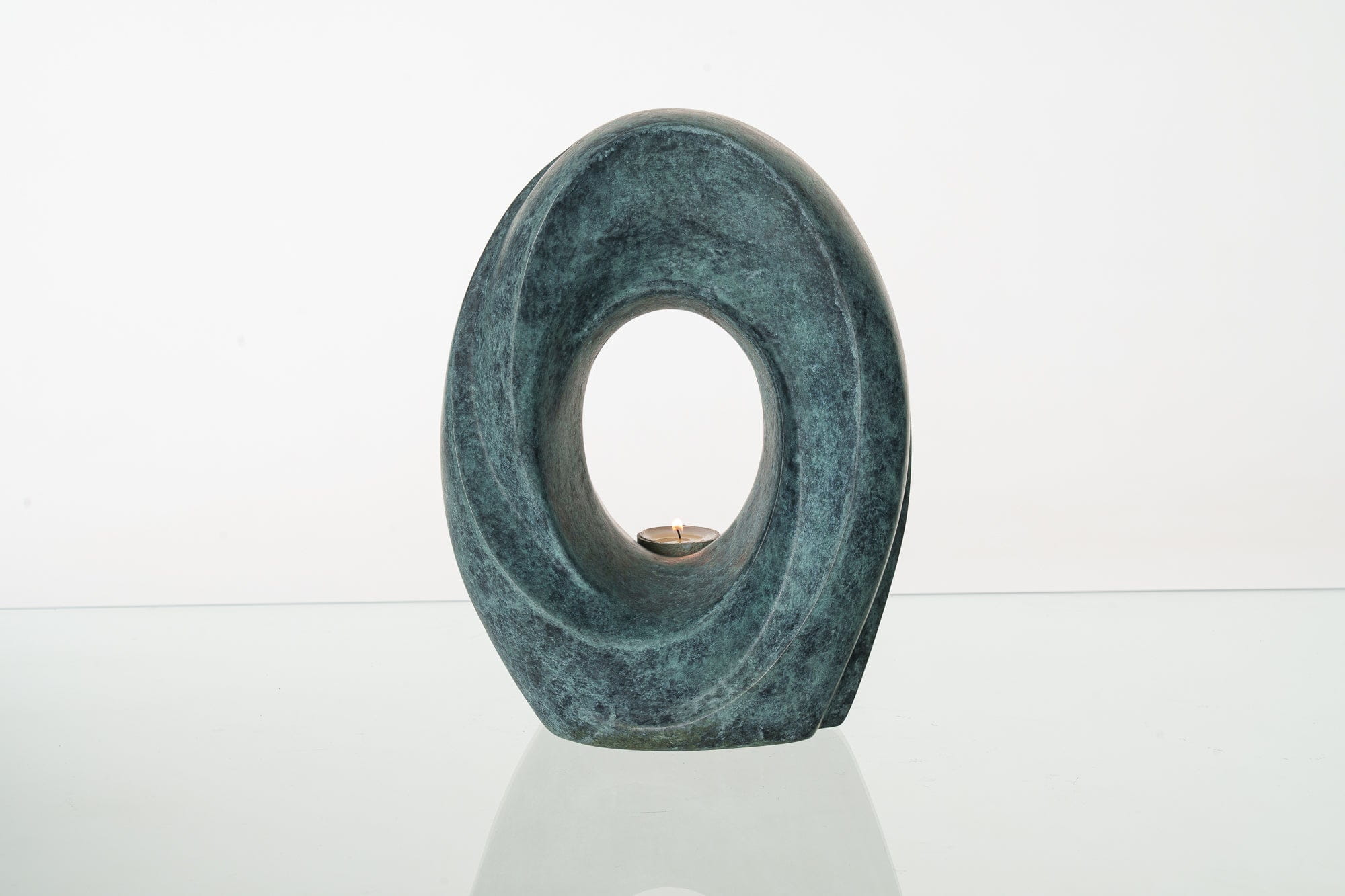 Pulvis Art Urns Exclusive Urn Cast Bronze Cremation Urn "The Passage" - Green Patina | Exclusive Bronze Urn