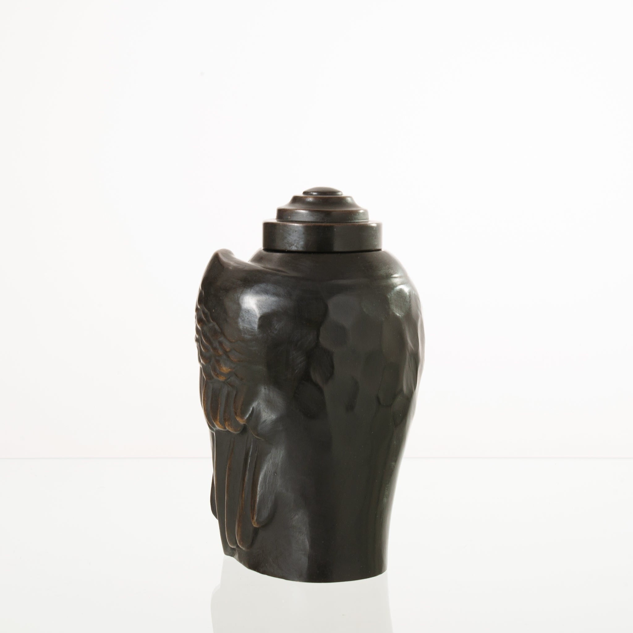 Pulvis Art Urns Exclusive Urn Cast Bronze Cremation Urn "Wings" - Dark Patina | Exclusive Bronze Urn