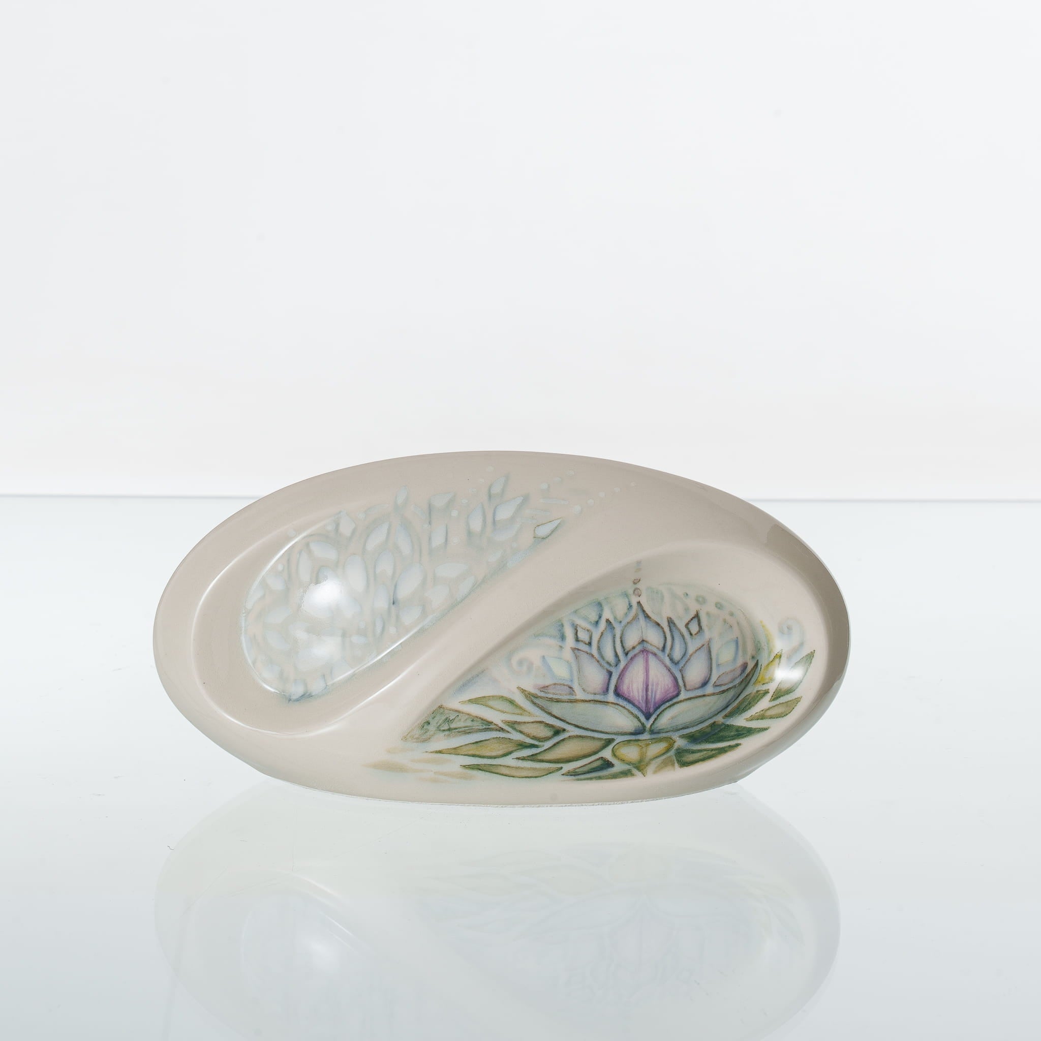 Pulvis Art Urns Exclusive Urn Hand Decorated Eternity Keepsake "Lotus" - Ceramic Keepsake Urn
