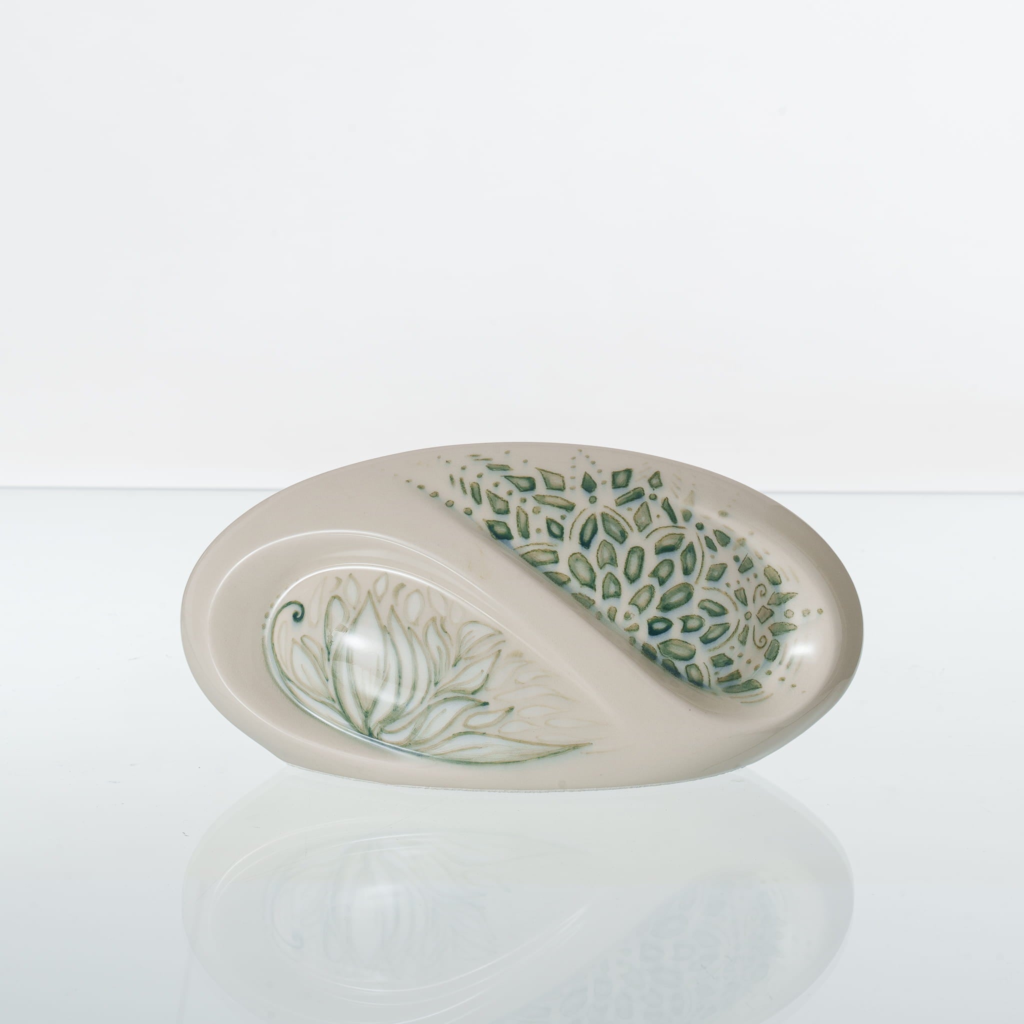 Pulvis Art Urns Exclusive Urn Hand Decorated Eternity Keepsake "Lotus" - Ceramic Keepsake Urn