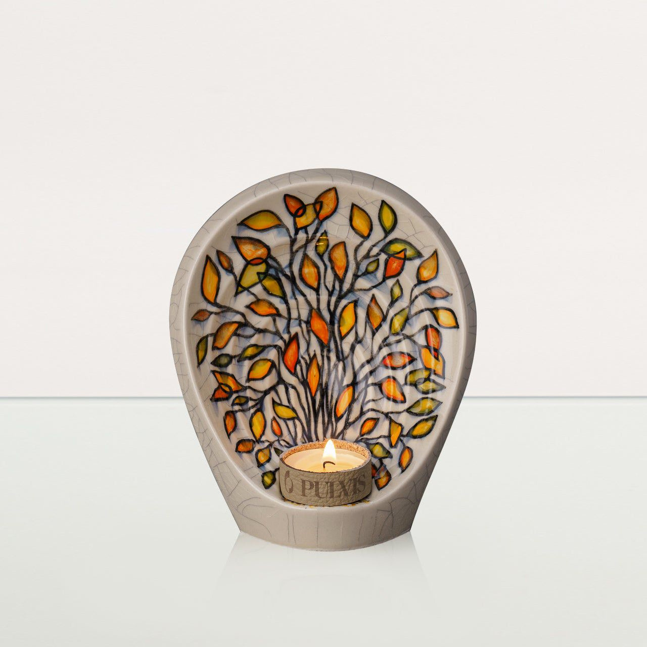 Hand Decorated Keepsake "Guardian - Autumn" - Ceramic Keepsake Urn - Pulvis Art Urns