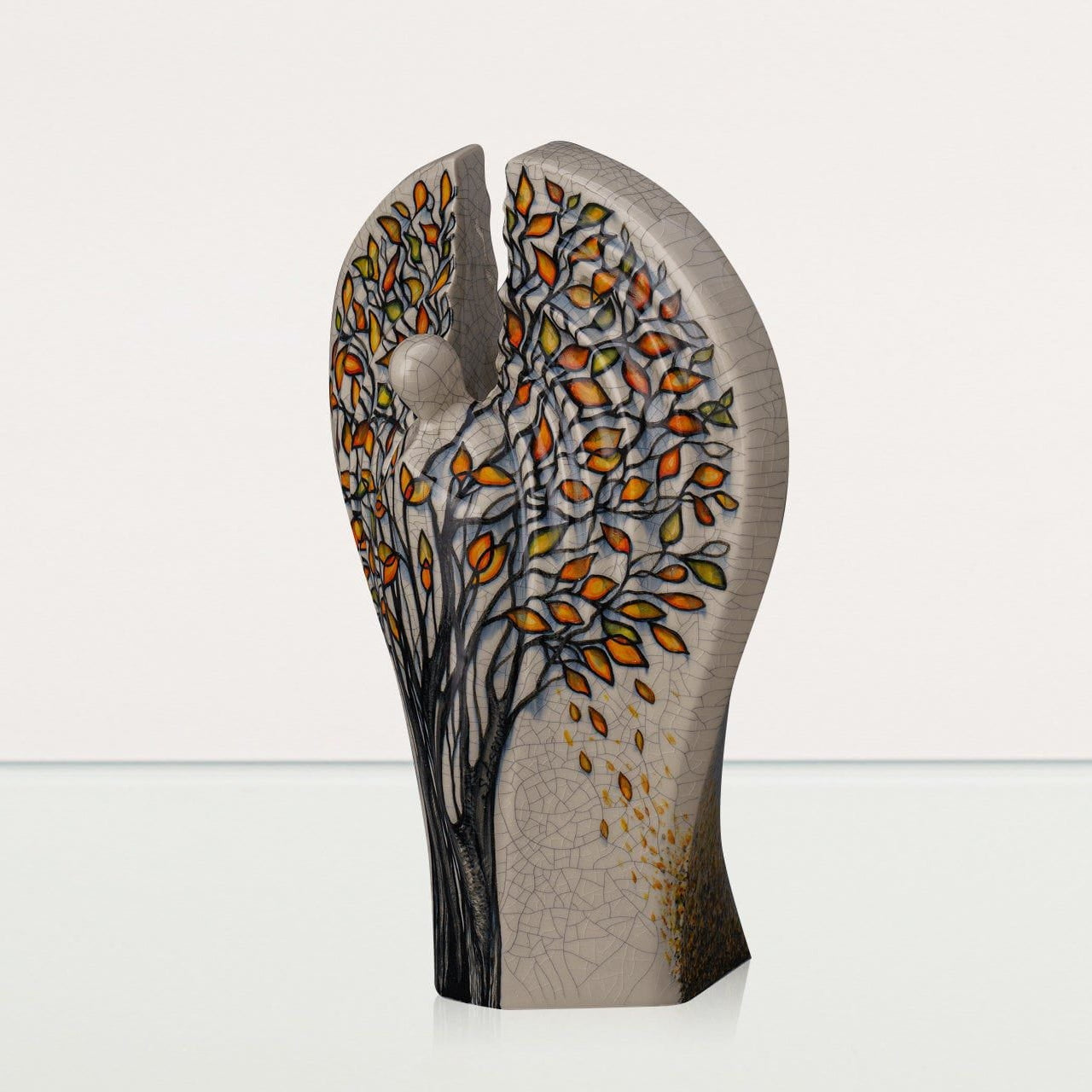 Hand Decorated Urn for Ashes "Guardian - Autumn" - Large Urn | Ceramic - Pulvis Art Urns