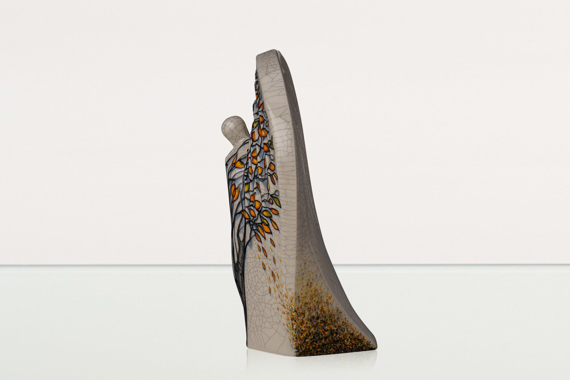 Hand Decorated Urn for Ashes "Guardian - Autumn" - Large Urn | Ceramic - Pulvis Art Urns