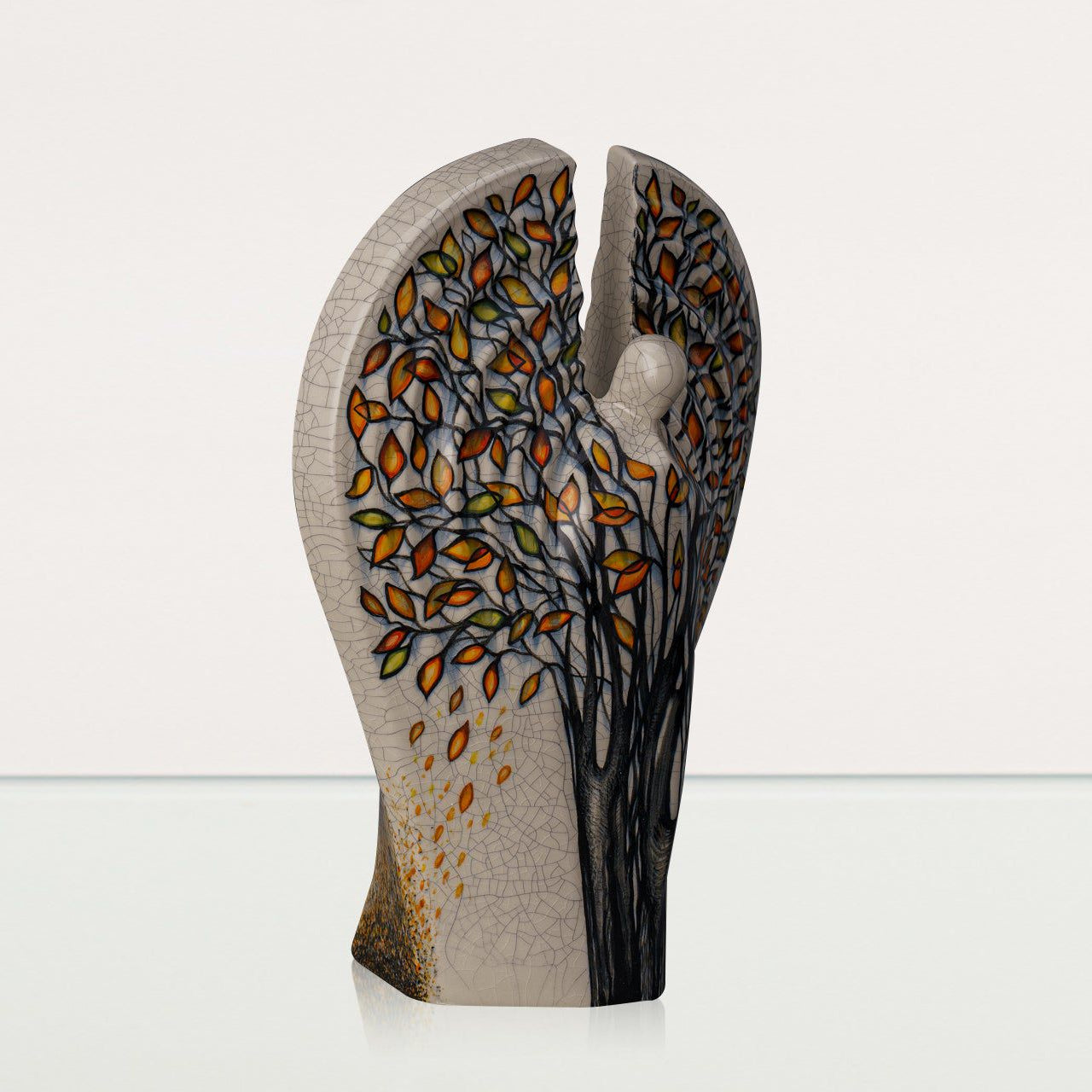 Hand Decorated Urn for Ashes "Guardian - Autumn" - Large Urn | Ceramic - Pulvis Art Urns