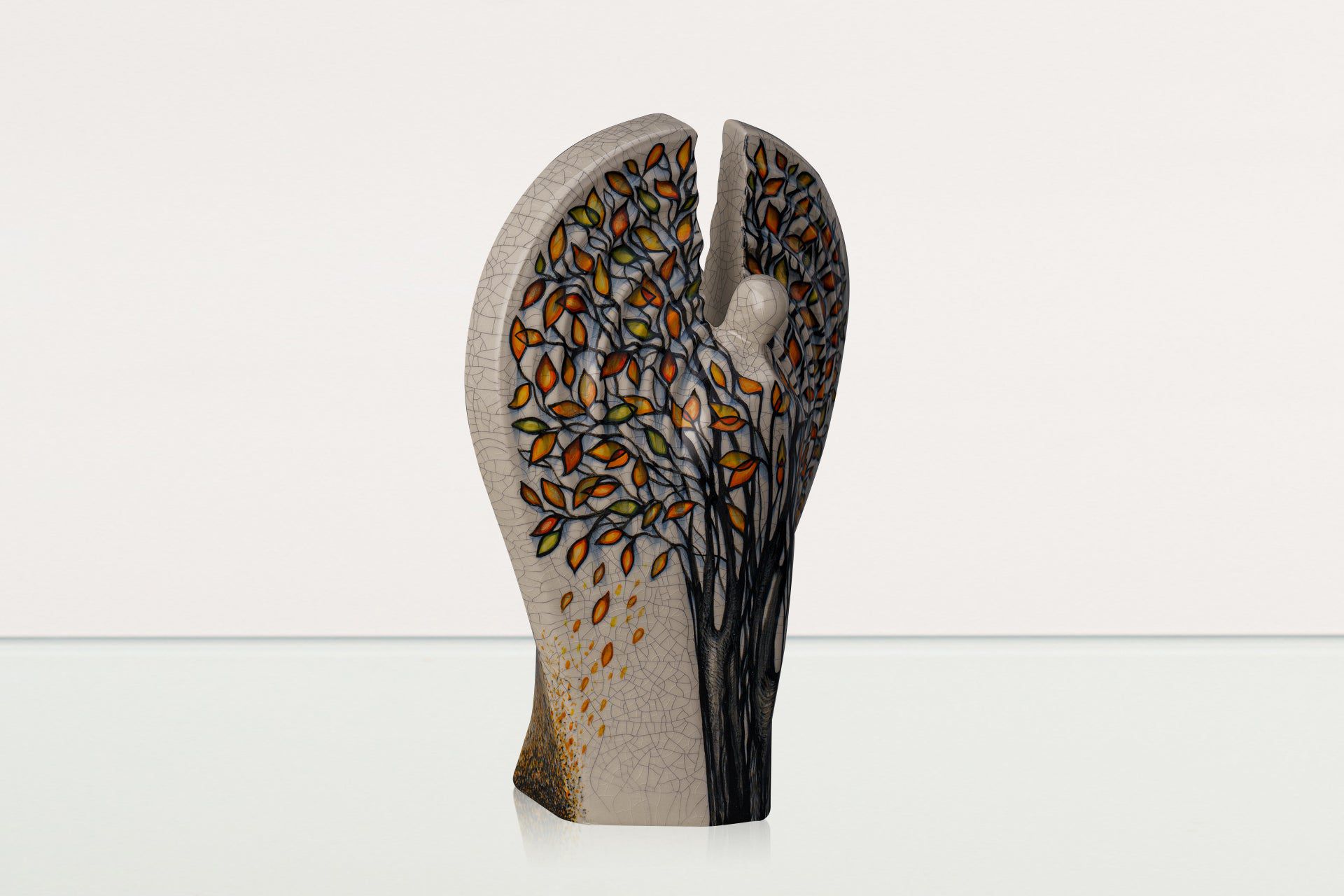 Hand Decorated Urn for Ashes "Guardian - Autumn" - Large Urn | Ceramic - Pulvis Art Urns