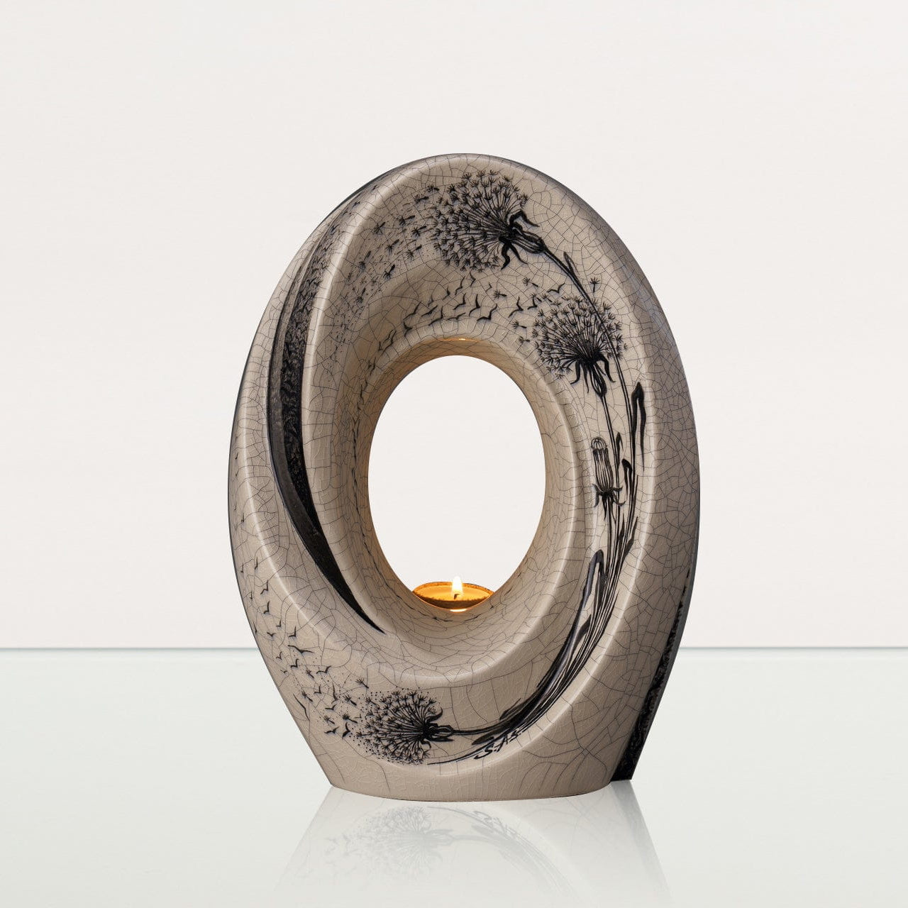 Hand Decorated Urn "The Passage - Birds" - Large | Ceramic Urn - Pulvis Art Urns