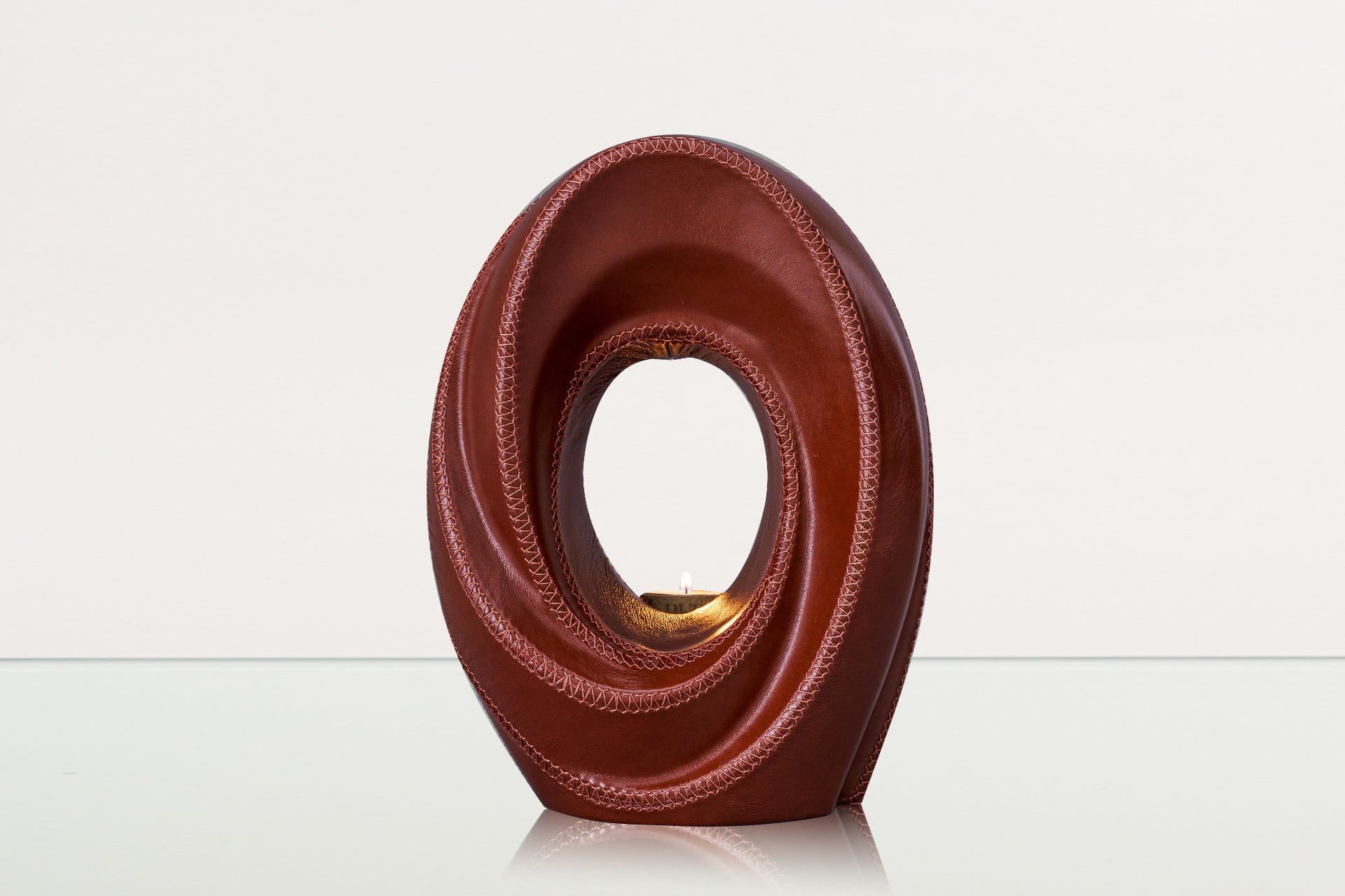 Handmade Cremation Urn for Ashes "The Passage" - Genuine Leather - Pulvis Art Urns