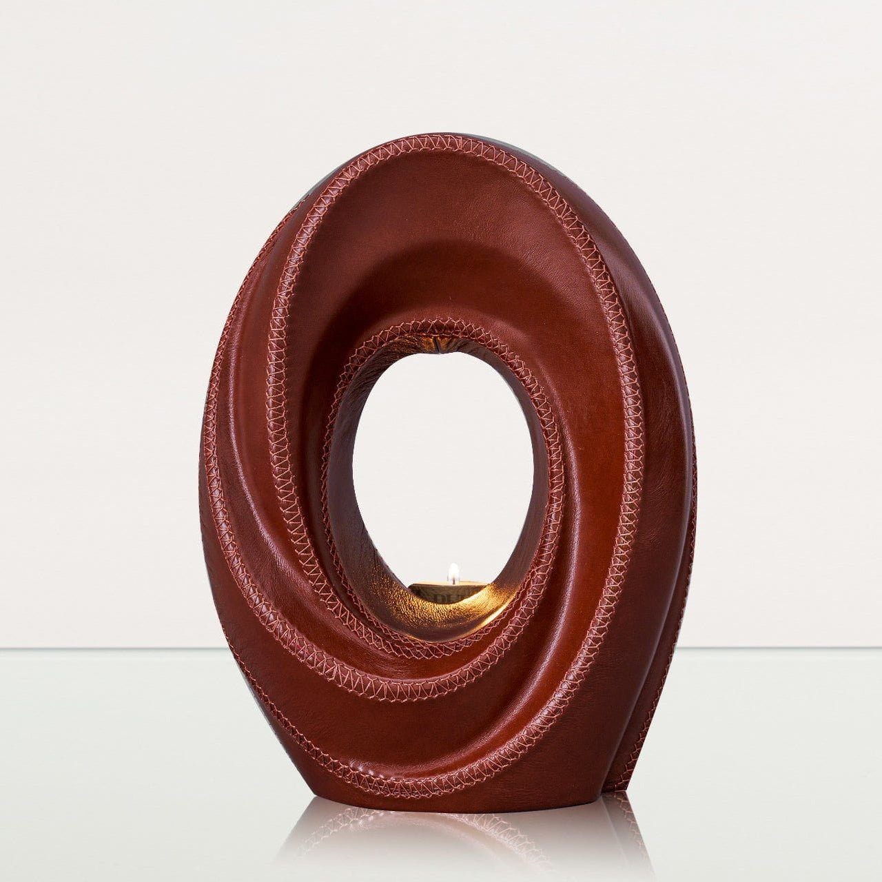 Handmade Cremation Urn for Ashes "The Passage" - Genuine Leather - Pulvis Art Urns