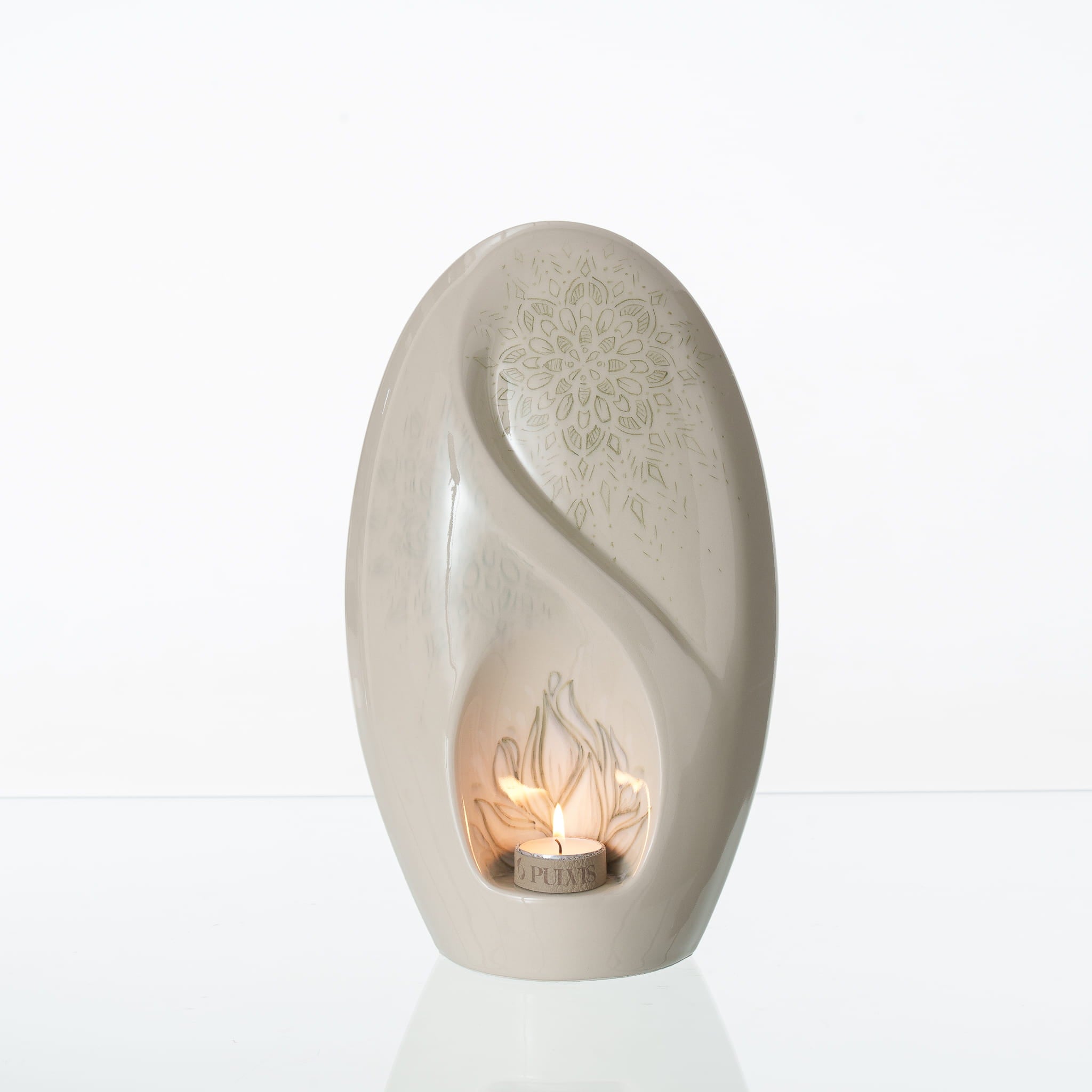 Pulvis Art Urns Exclusive Urn Handmade Decorated Eternity Urn "Lotus" - Large | Ceramic Urn