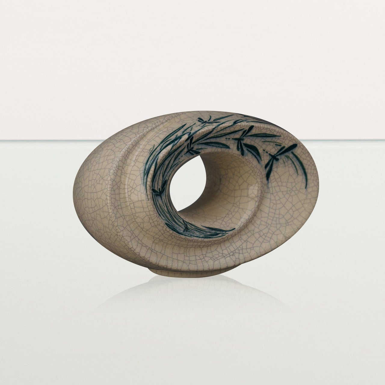 Handmade Decorated Keepsake "The Passage - Dragonflies" - Ceramic - Pulvis Art Urns