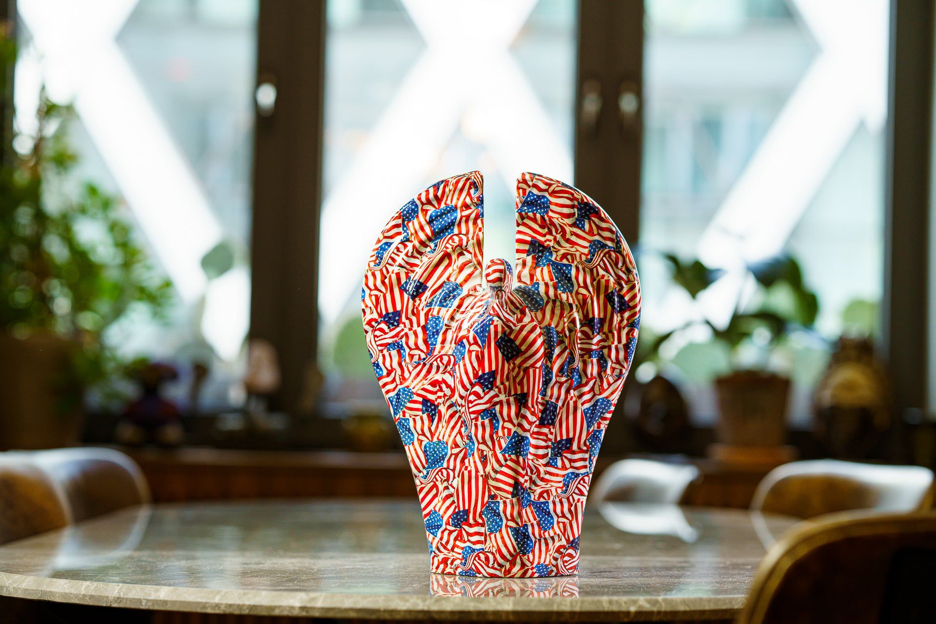 HydroGraphics Urn "Guardian - America" - Large | Ceramic | Hydro Dipping - Pulvis Art Urns