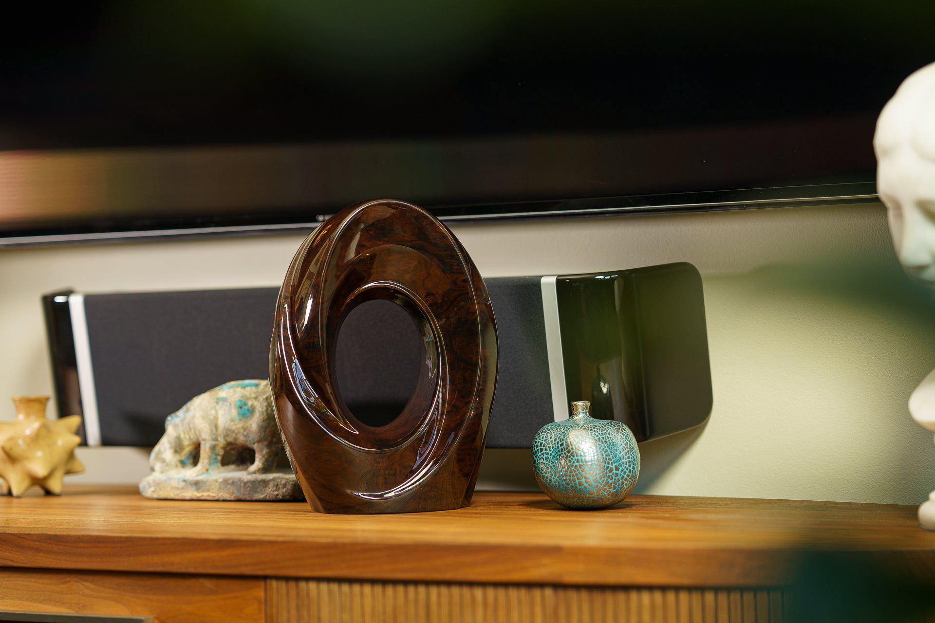 HydroGraphics Urn "The Passage - Mahagony" - Large | Ceramic | Hydro Dipping - Pulvis Art Urns