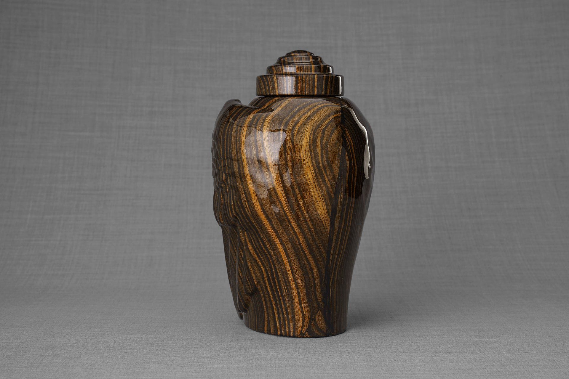 HydroGraphics Urn "Wings - Wood Stripes" - Large | Ceramic | Hydro Dipping - Pulvis Art Urns