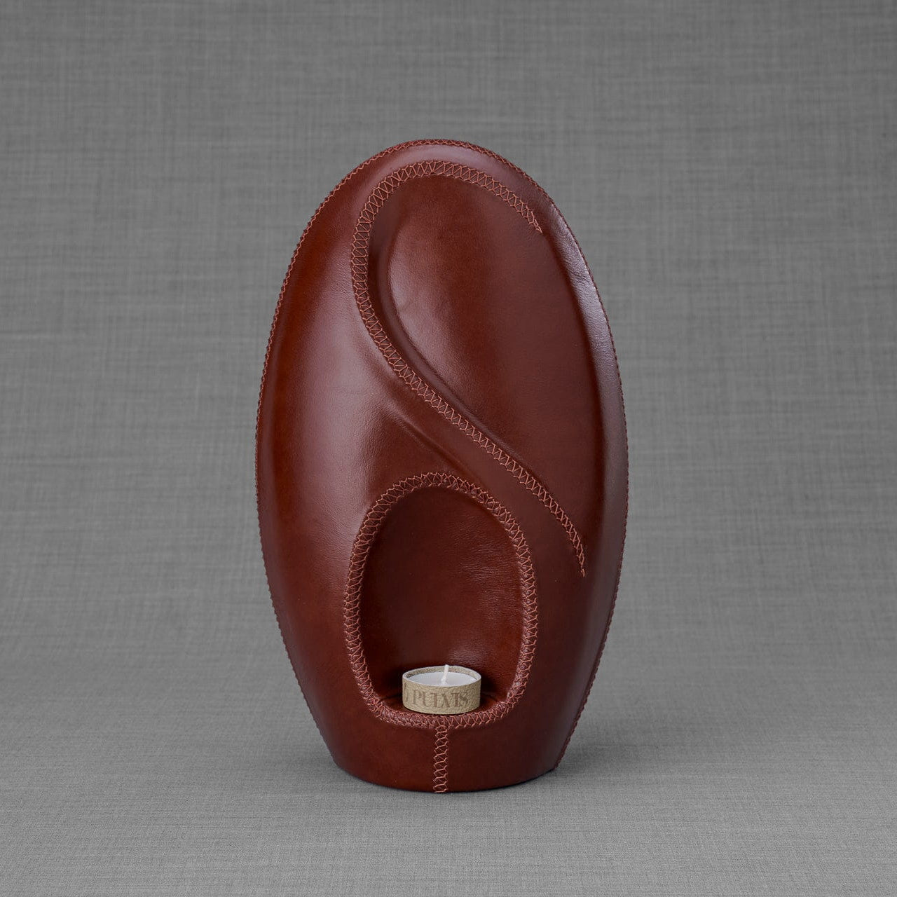 Leather Cremation Urn for Ashes "Eternity" - Genuine Leather - Pulvis Art Urns