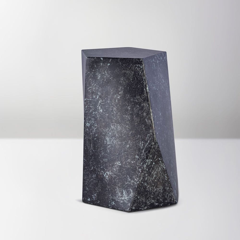 Handmade Urn "Crystal" - Stainless Steel | Dark Granite - Pulvis Art Urns