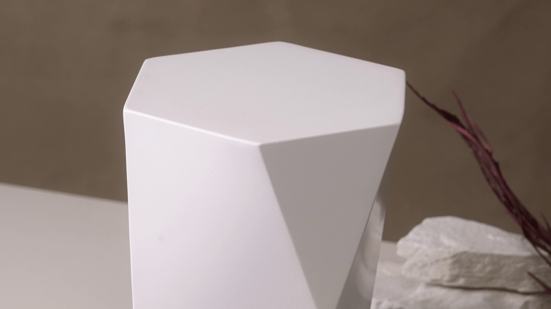 Handmade Urn "Crystal" - Stainless Steel | Matte White - Pulvis Art Urns