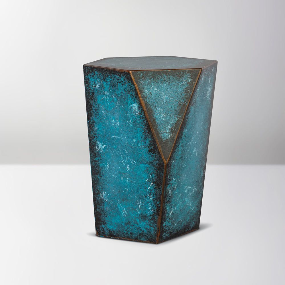 Handmade Urn "Crystal" - Stainless Steel | Turquoise - Pulvis Art Urns