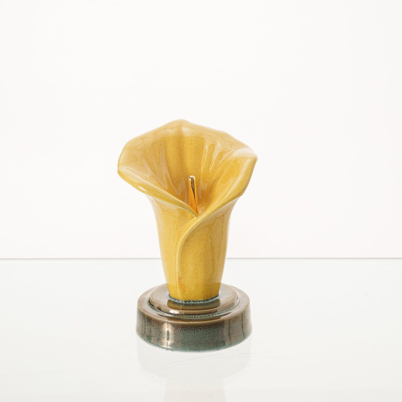 Calla Lily Keepsake Urn - Amber Yellow | Ceramic - Pulvis Art Urns