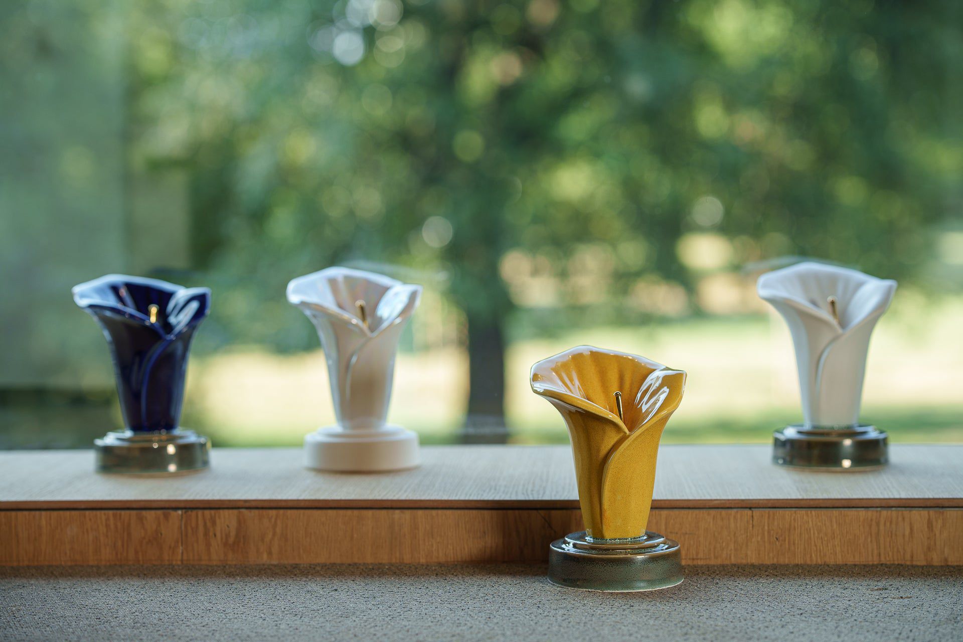 Calla Lily Keepsake Urn - Blue Night | Ceramic - Pulvis Art Urns