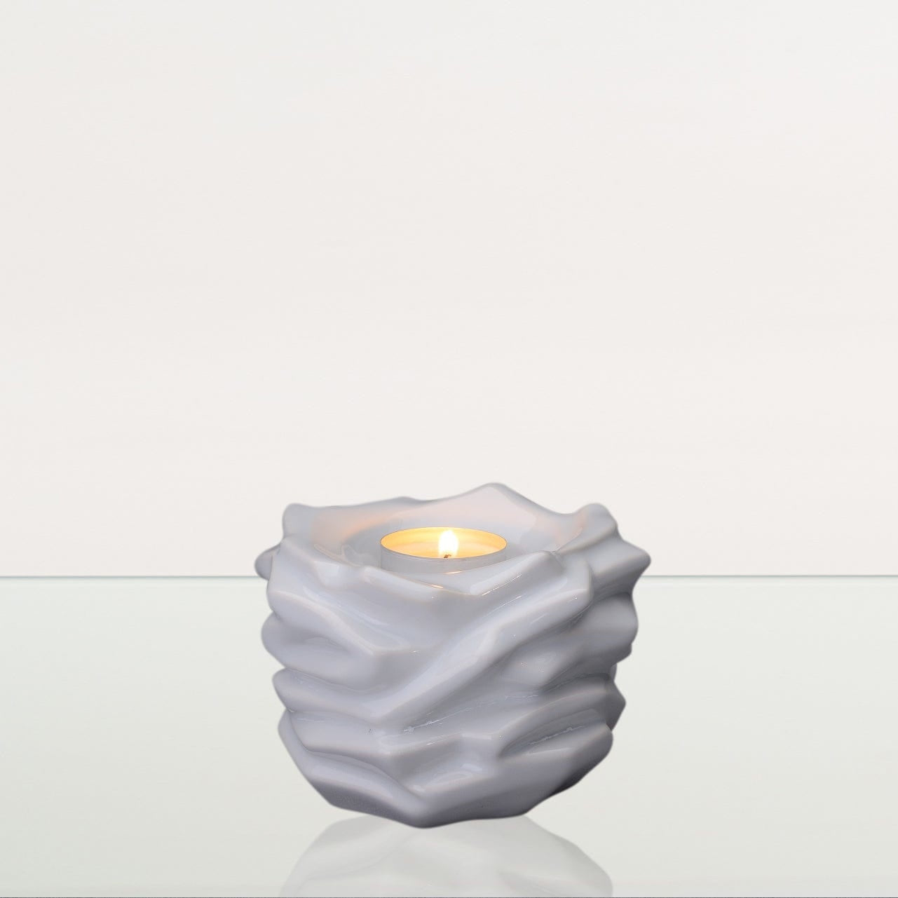 Candleholder Keepsake Urn For Ashes | White | Ceramic Keepsake - Pulvis Art Urns