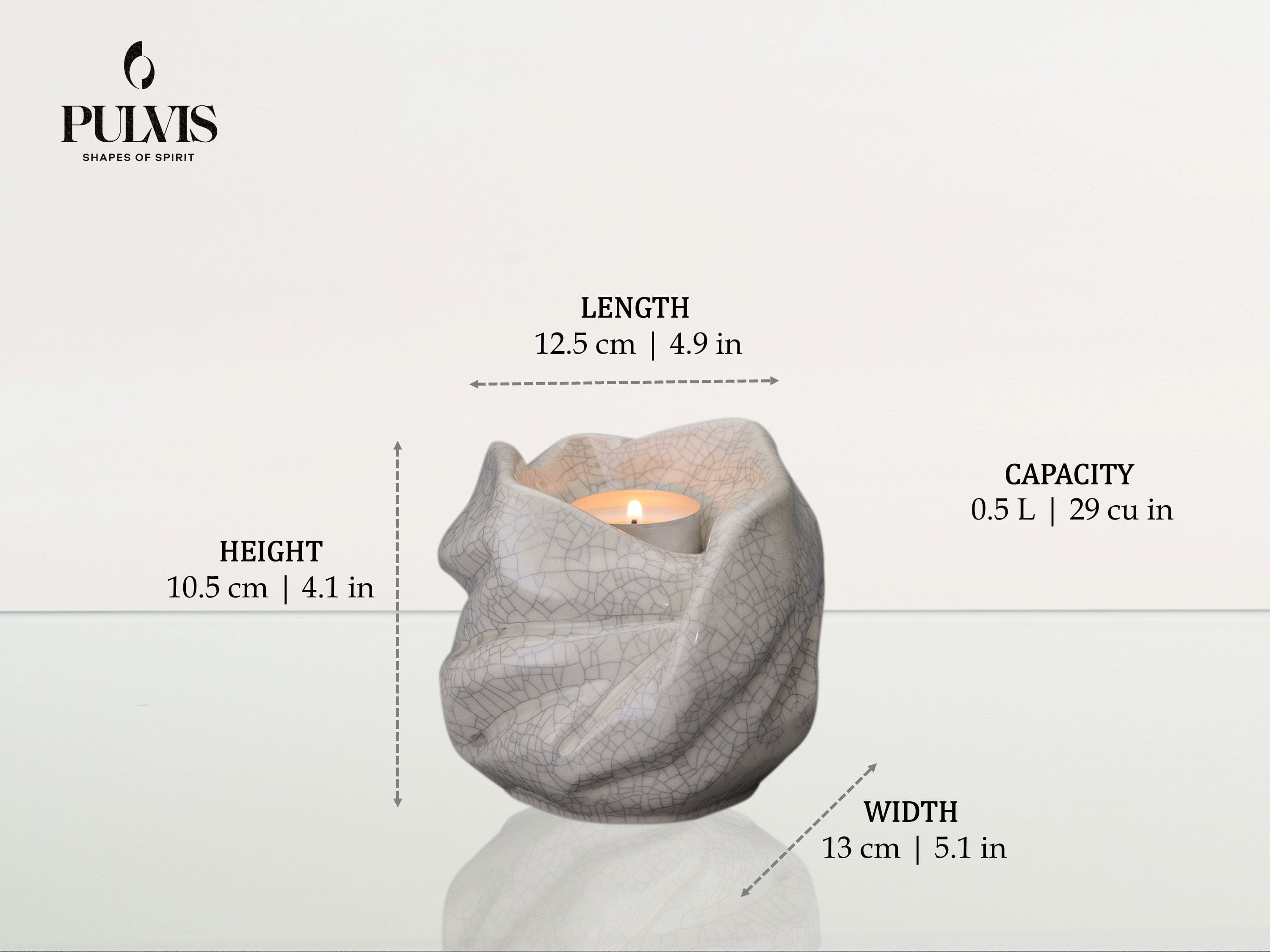 Pulvis Art Urns Keepsake Urn Cremation Keepsake Urn For Ashes With Candle | Cobalt Metallic | Ceramic Urn