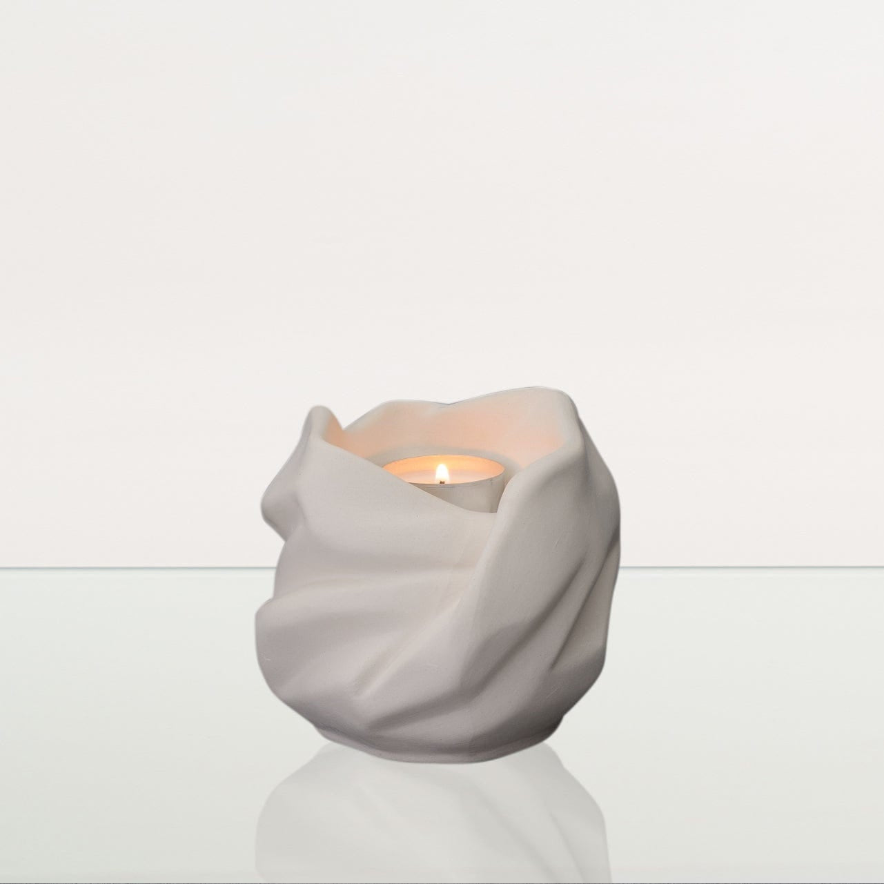 Cremation Keepsake Urn For Ashes With Candle | Unglazed | Ceramic Urn - Pulvis Art Urns