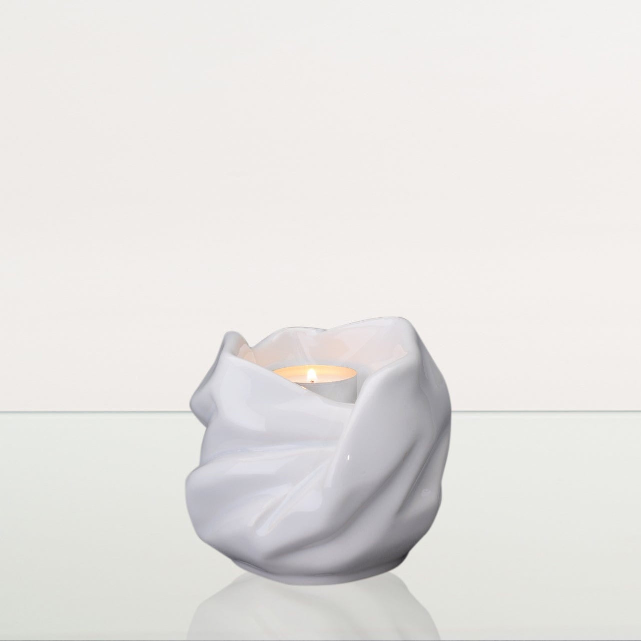 Cremation Keepsake Urn For Ashes With Candle | White | Ceramic Urn - Pulvis Art Urns