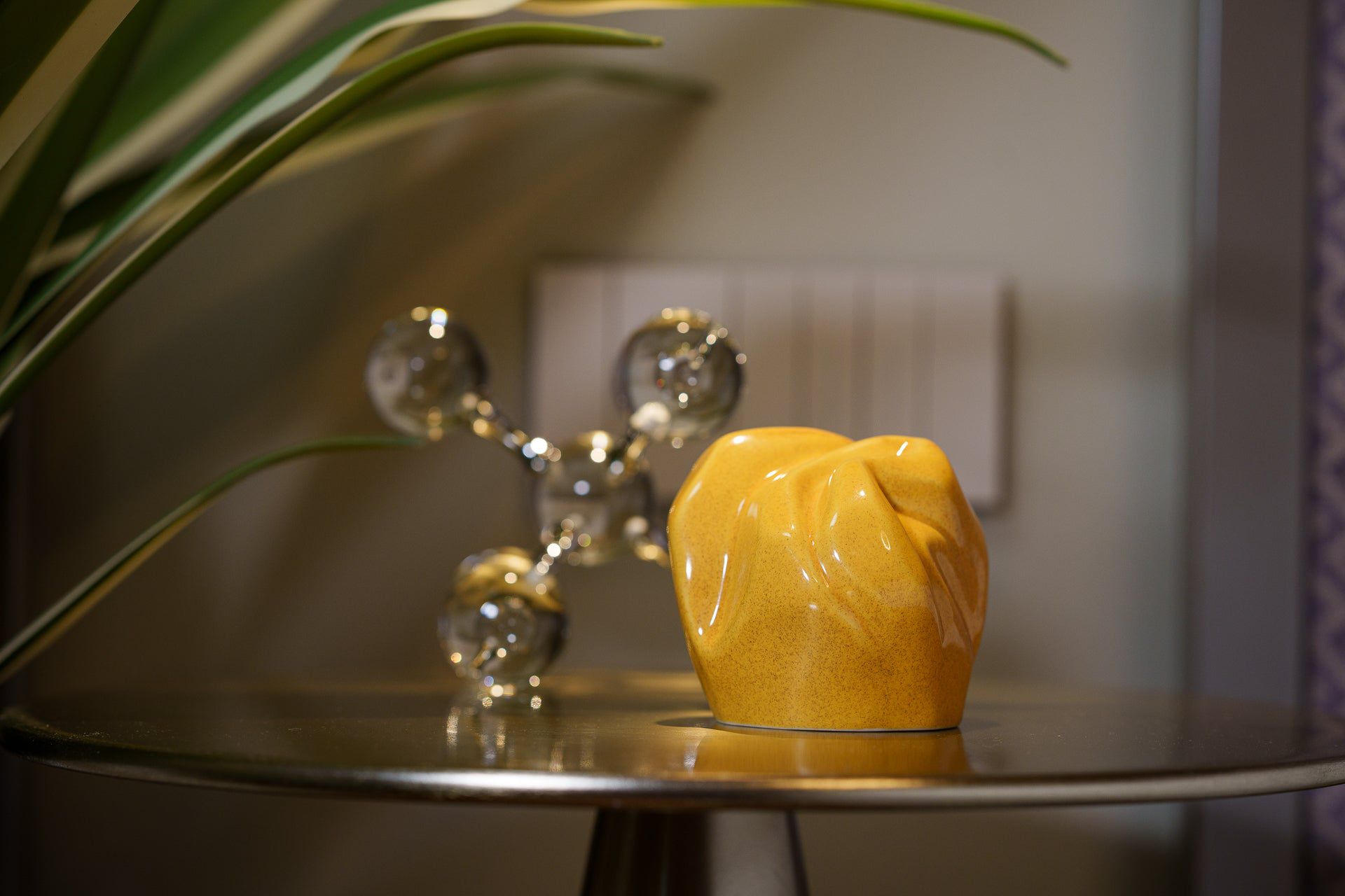 Cremation Keepsake Urn "Precious" - Small Keepsake |Amber Yellow | Ceramic - Pulvis Art Urns