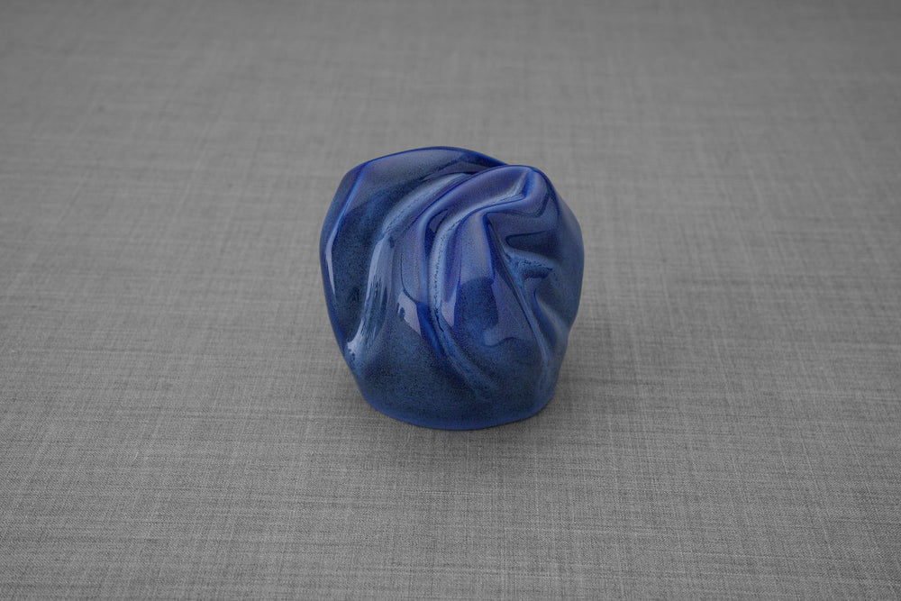 Pulvis Art Urns Keepsake Urn Cremation Keepsake Urn "Precious" - Small | Blue Melange | Ceramic
