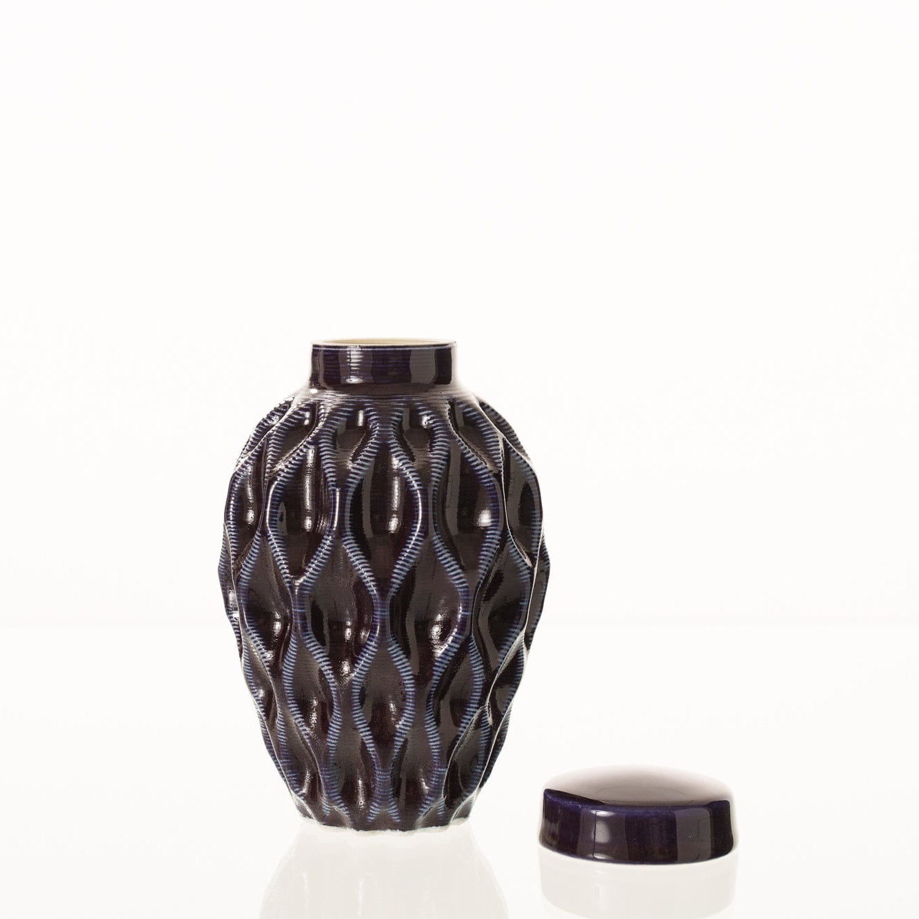 Cremation Urn "Echo" - 3D Printed Ceramic Urn | Violet | Keepsake - Pulvis Art Urns