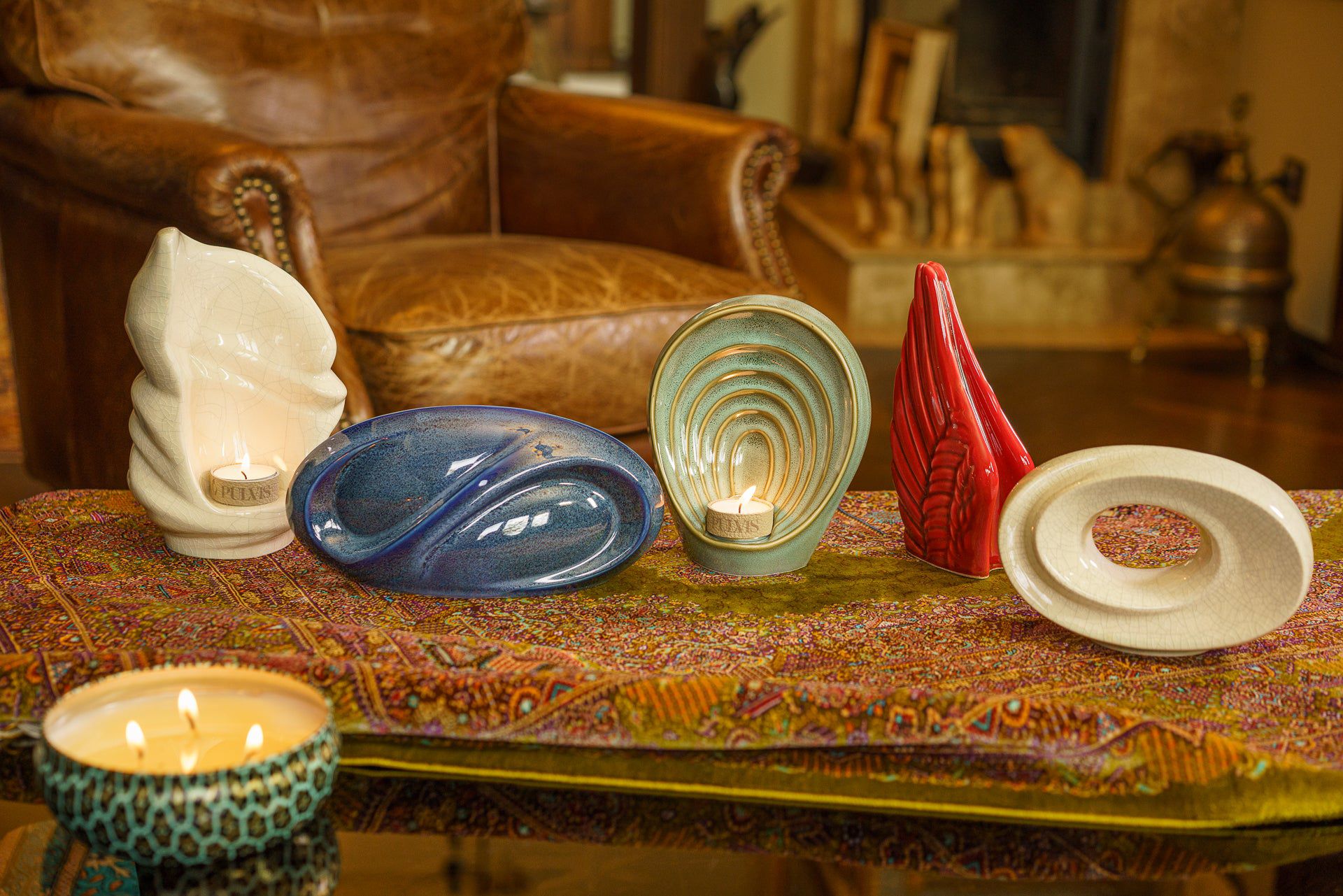 Eternity Handmade Cremation Keepsake Urn - Small | Blue Melange | Ceramic - Pulvis Art Urns