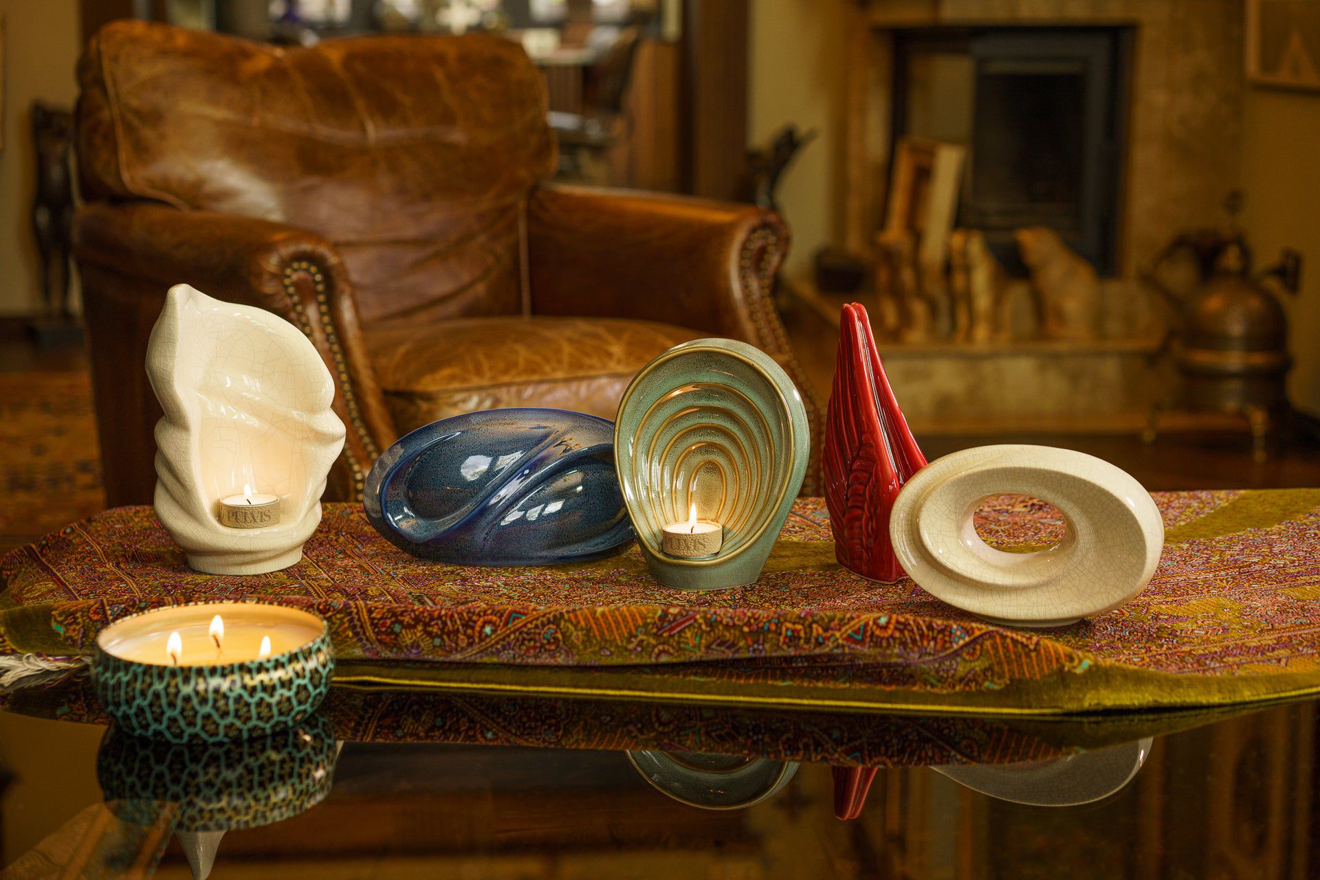 Eternity Handmade Cremation Keepsake Urn - Small Urn | Oily Green | Ceramic - Pulvis Art Urns