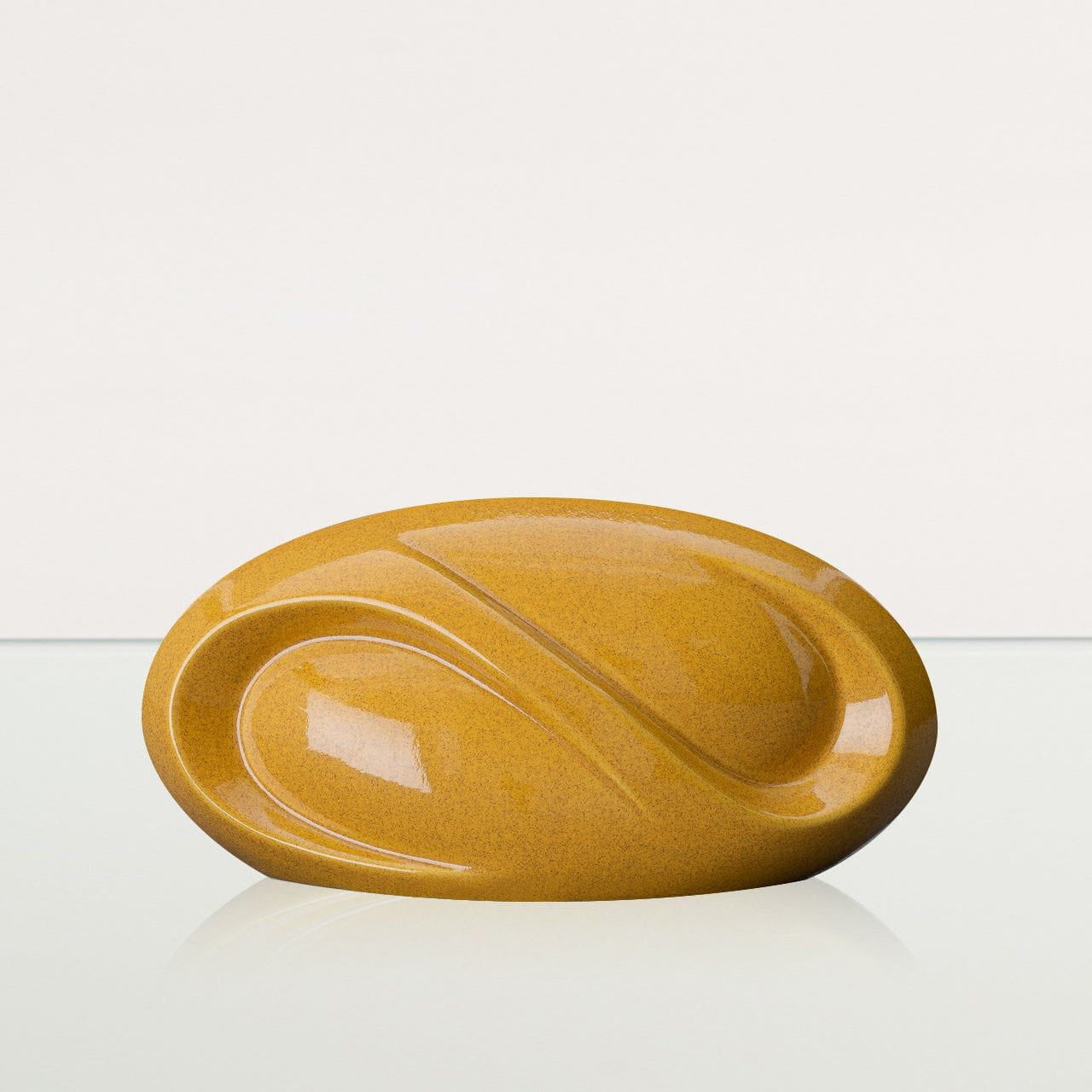 Eternity Handmade Cremation Keepsake Urn - Small Urn | Amber Yellow | Ceramic - Pulvis Art Urns