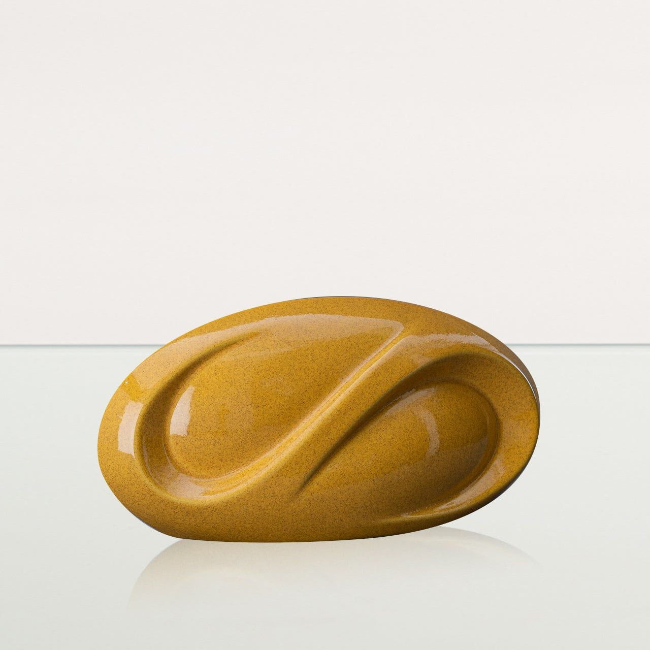 Eternity Handmade Cremation Keepsake Urn - Small Urn | Amber Yellow | Ceramic - Pulvis Art Urns