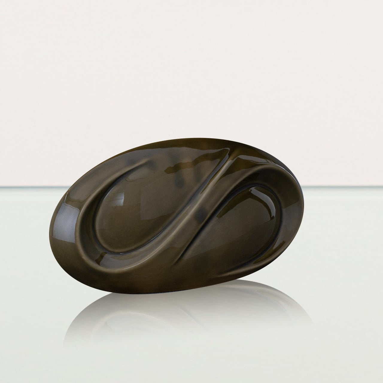 Eternity Handmade Cremation Keepsake Urn - Small Urn | Oily Green | Ceramic - Pulvis Art Urns