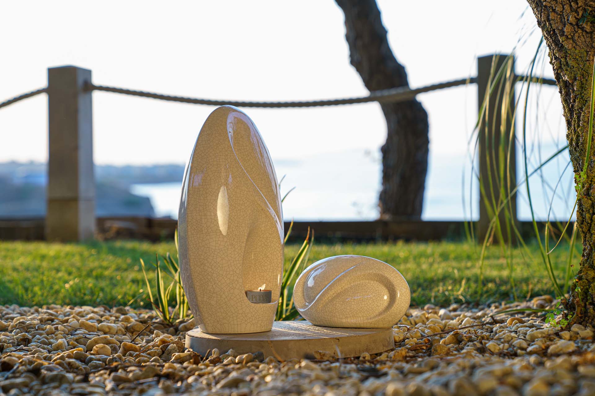 Eternity Handmade Cremation Keepsake Urn - Small Urn | White | Ceramic - Pulvis Art Urns