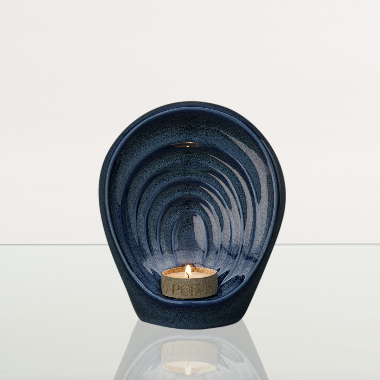 Handmade Cremation Keepsake Urn "Guardian" - Small | Blue Melange | Ceramic - Pulvis Art Urns