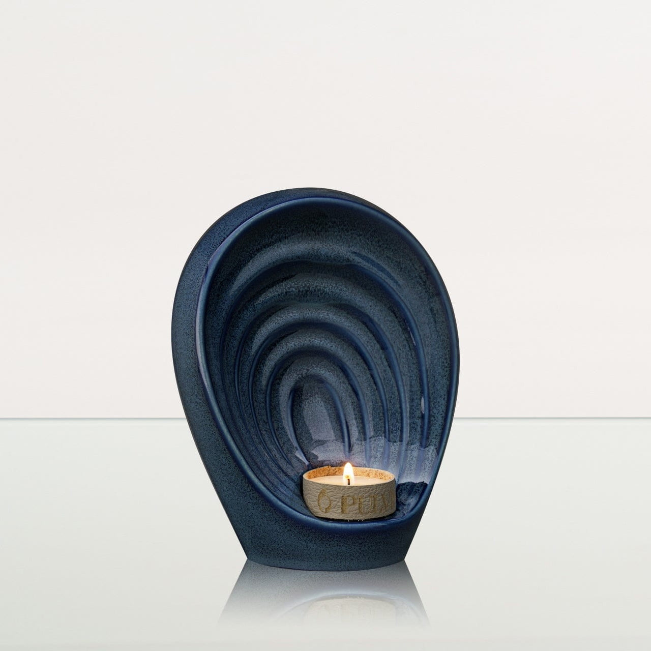 Handmade Cremation Keepsake Urn "Guardian" - Small | Blue Melange | Ceramic - Pulvis Art Urns