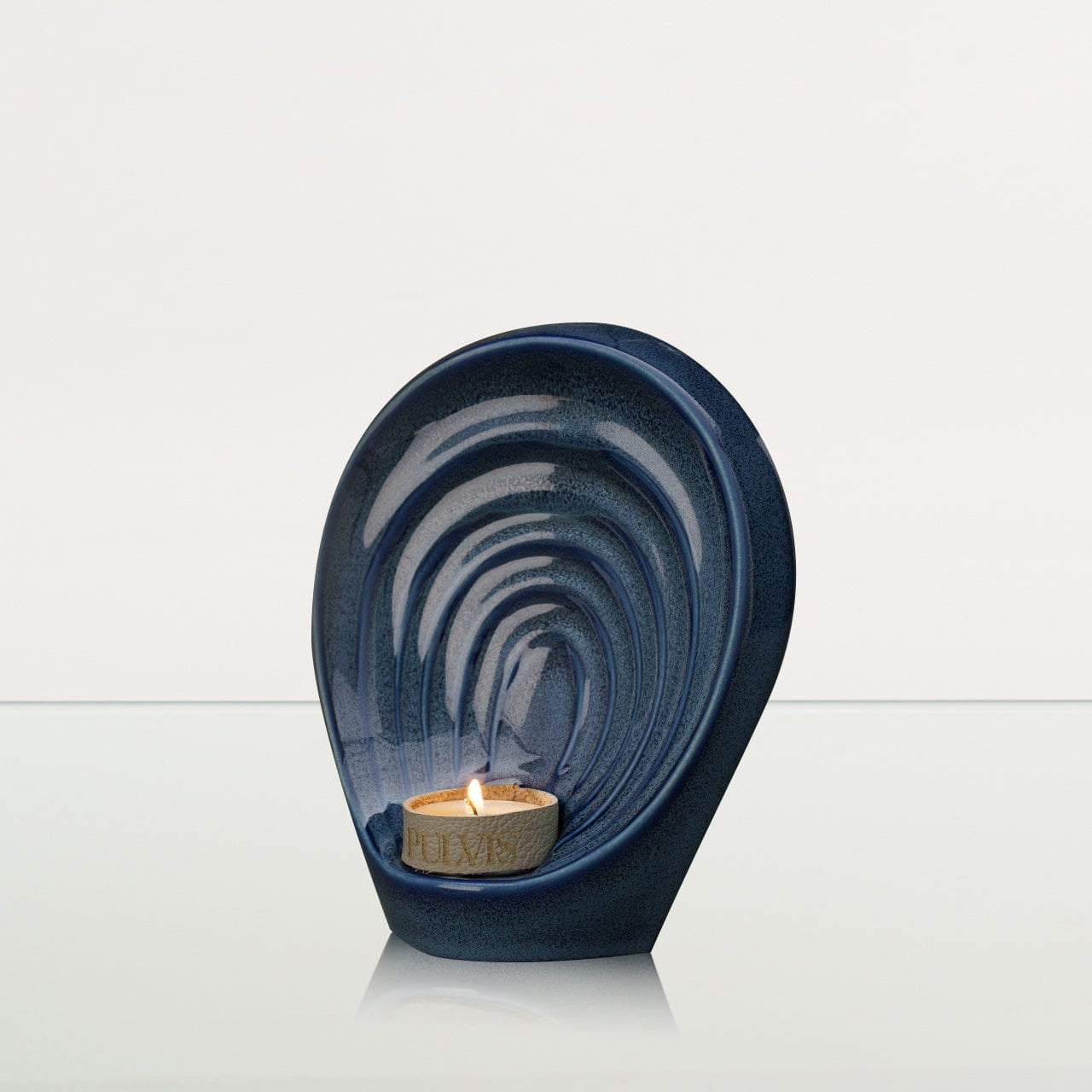 Handmade Cremation Keepsake Urn "Guardian" - Small | Blue Melange | Ceramic - Pulvis Art Urns