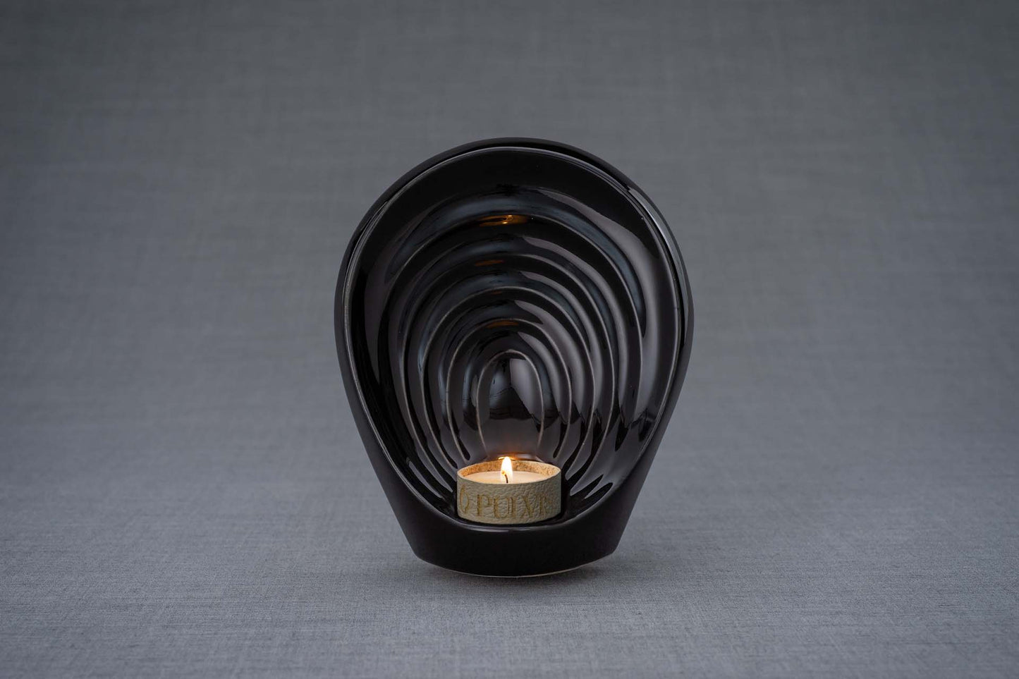 Pulvis Art Urns Keepsake Urn Handmade Cremation Keepsake Urn "Guardian" - Small | Lamp Black | Ceramic