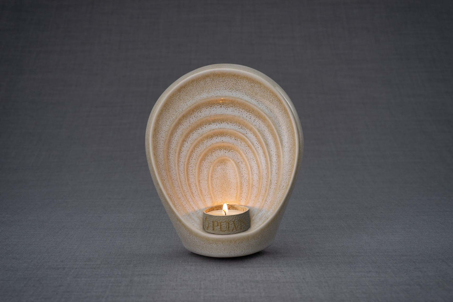 Pulvis Art Urns Keepsake Urn Handmade Cremation Keepsake Urn "Guardian" - Small | Light Sand Melange | Ceramic